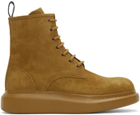 Alexander McQueen Beige Suede Lace-Up Boots
