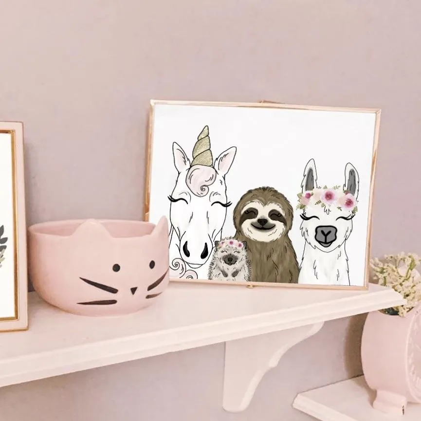 Animal Friends Art Print