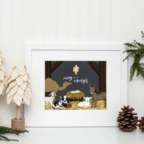 Animal Nativity Art Print