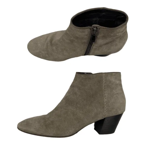 Aquatalia Felicia Weatherproof Ankle Boots Booties Zip Up Size 7.5 Tan