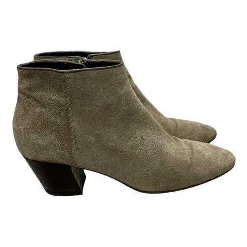 Aquatalia Felicia Weatherproof Ankle Boots Booties Zip Up Size 7.5 Tan