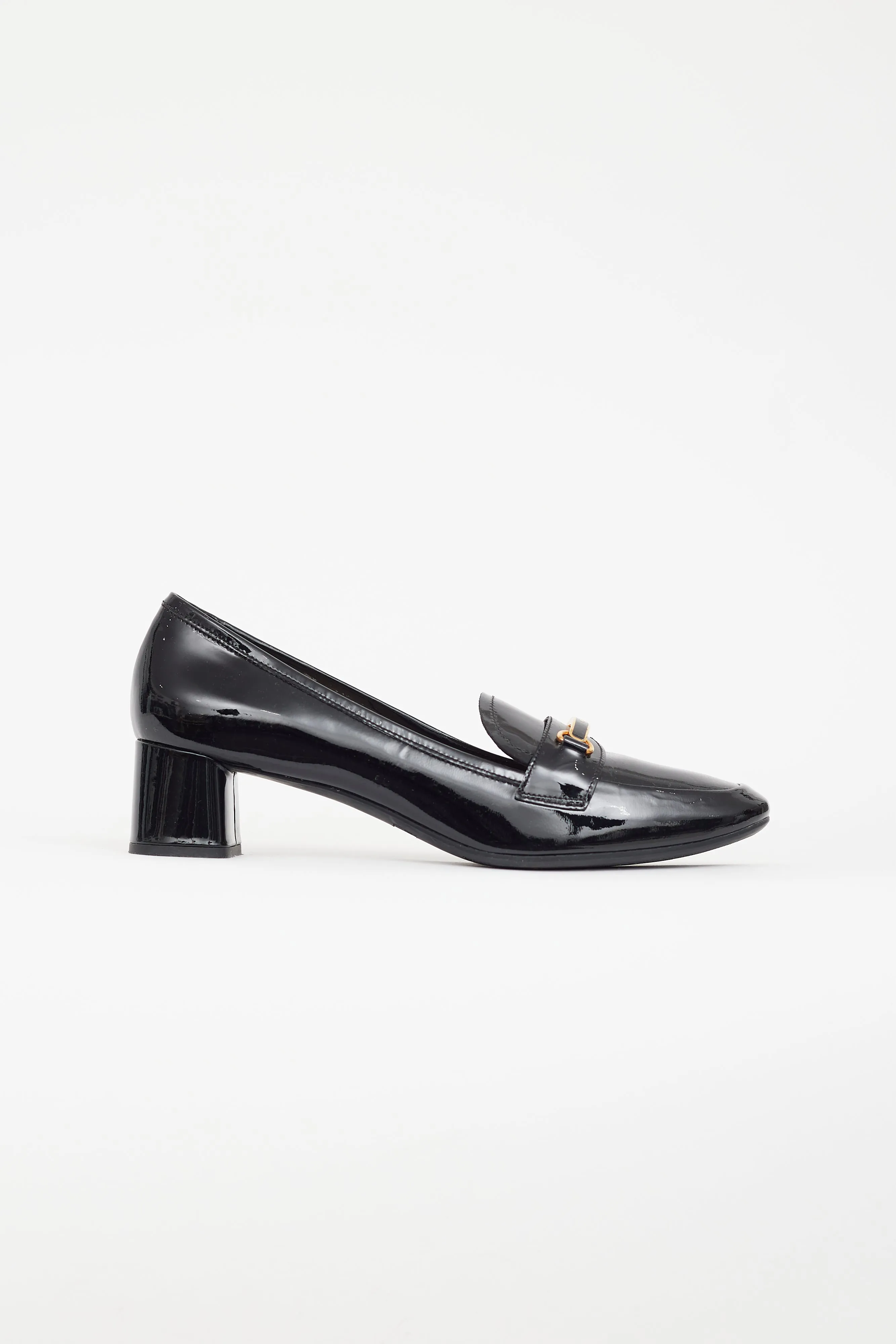 Black & Gold Patent Leather Pump Loafers