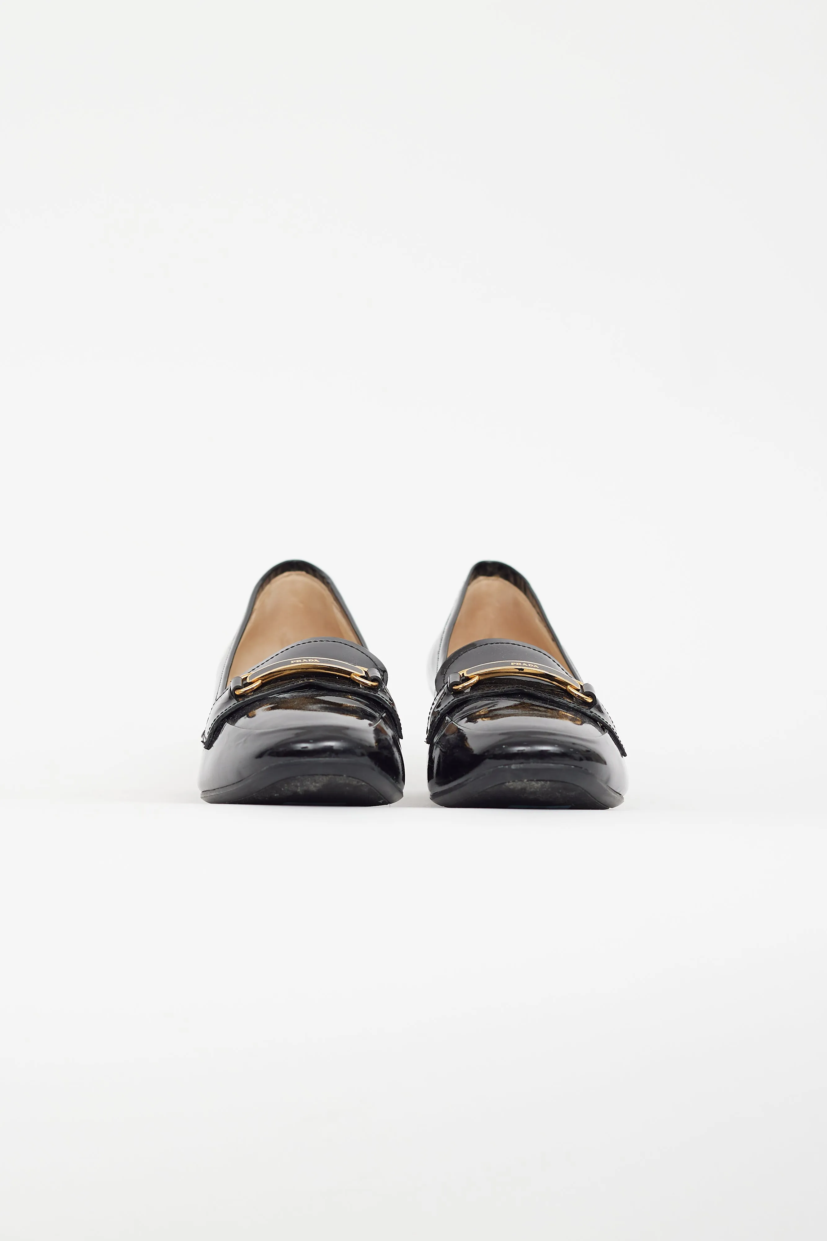 Black & Gold Patent Leather Pump Loafers