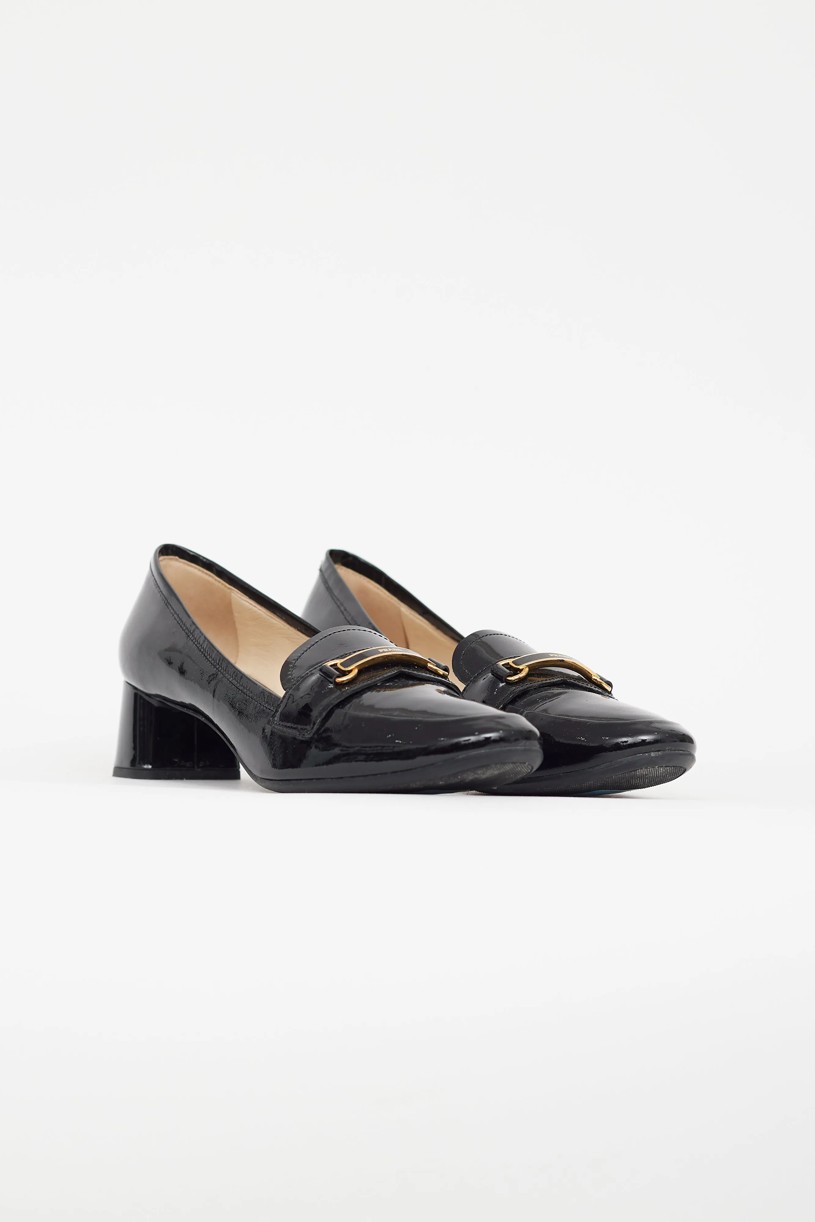 Black & Gold Patent Leather Pump Loafers