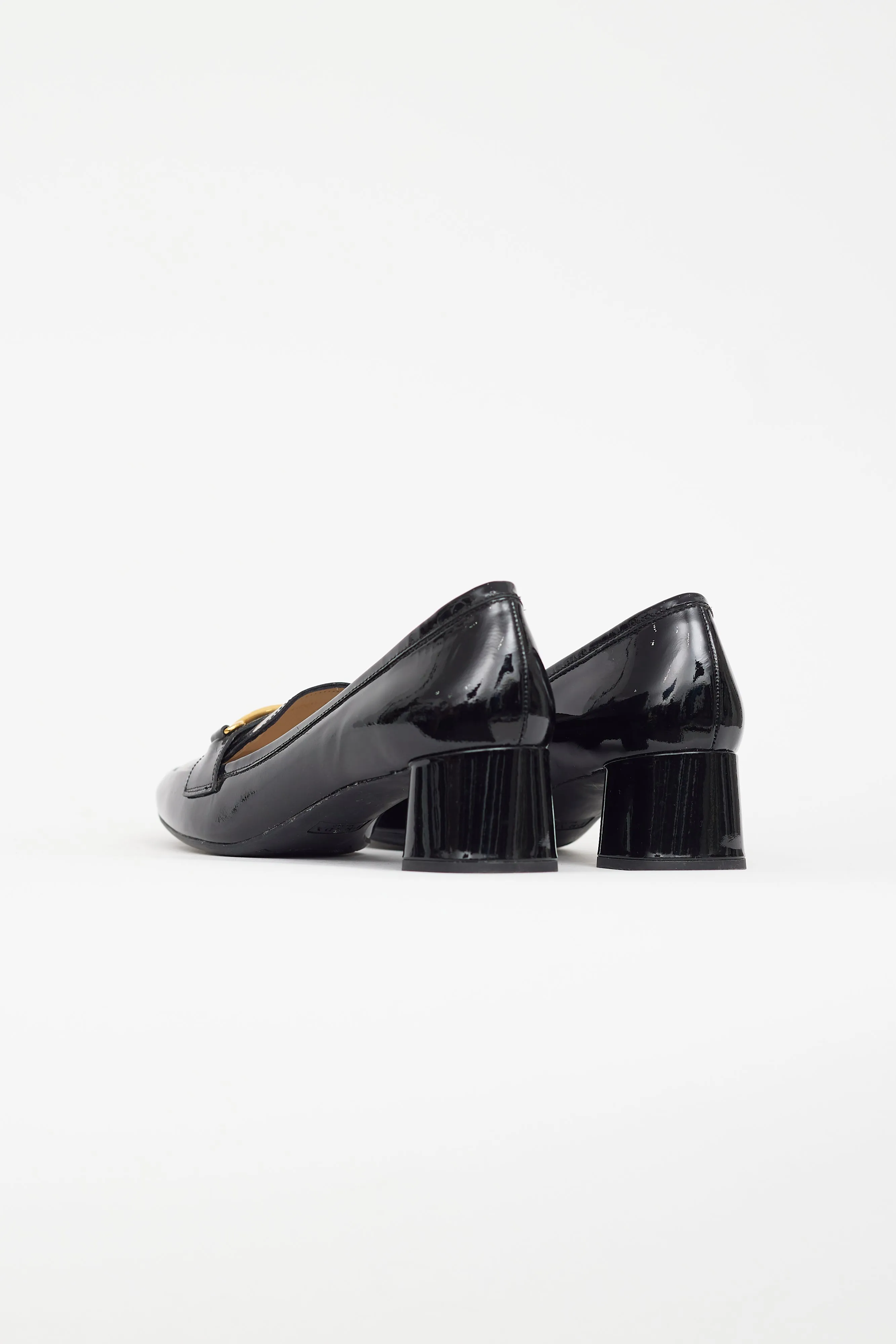 Black & Gold Patent Leather Pump Loafers
