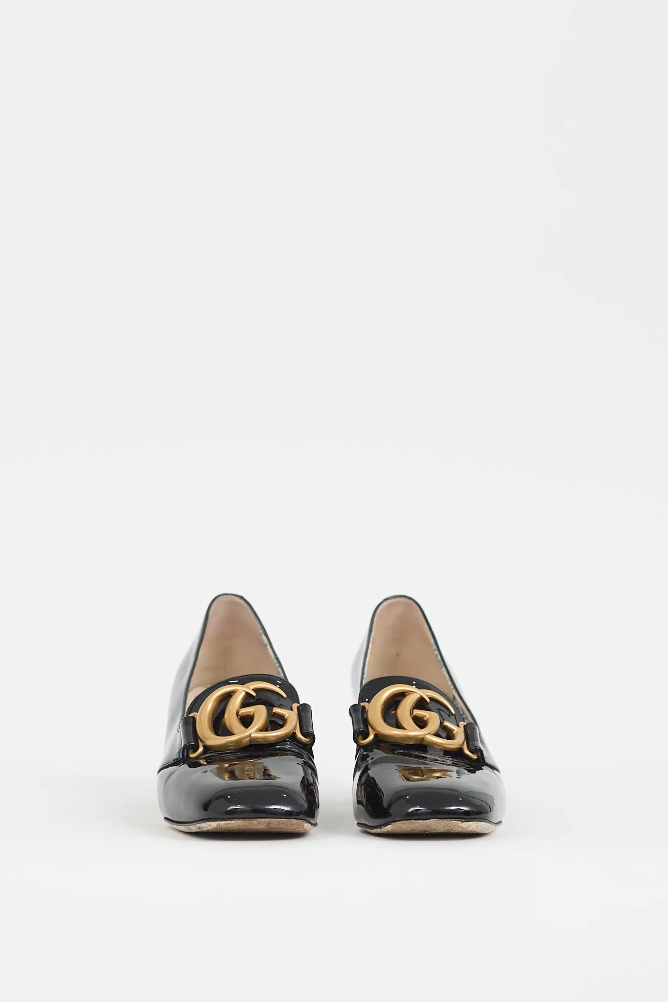 Black Patent Leather Double GG Marmont Pump