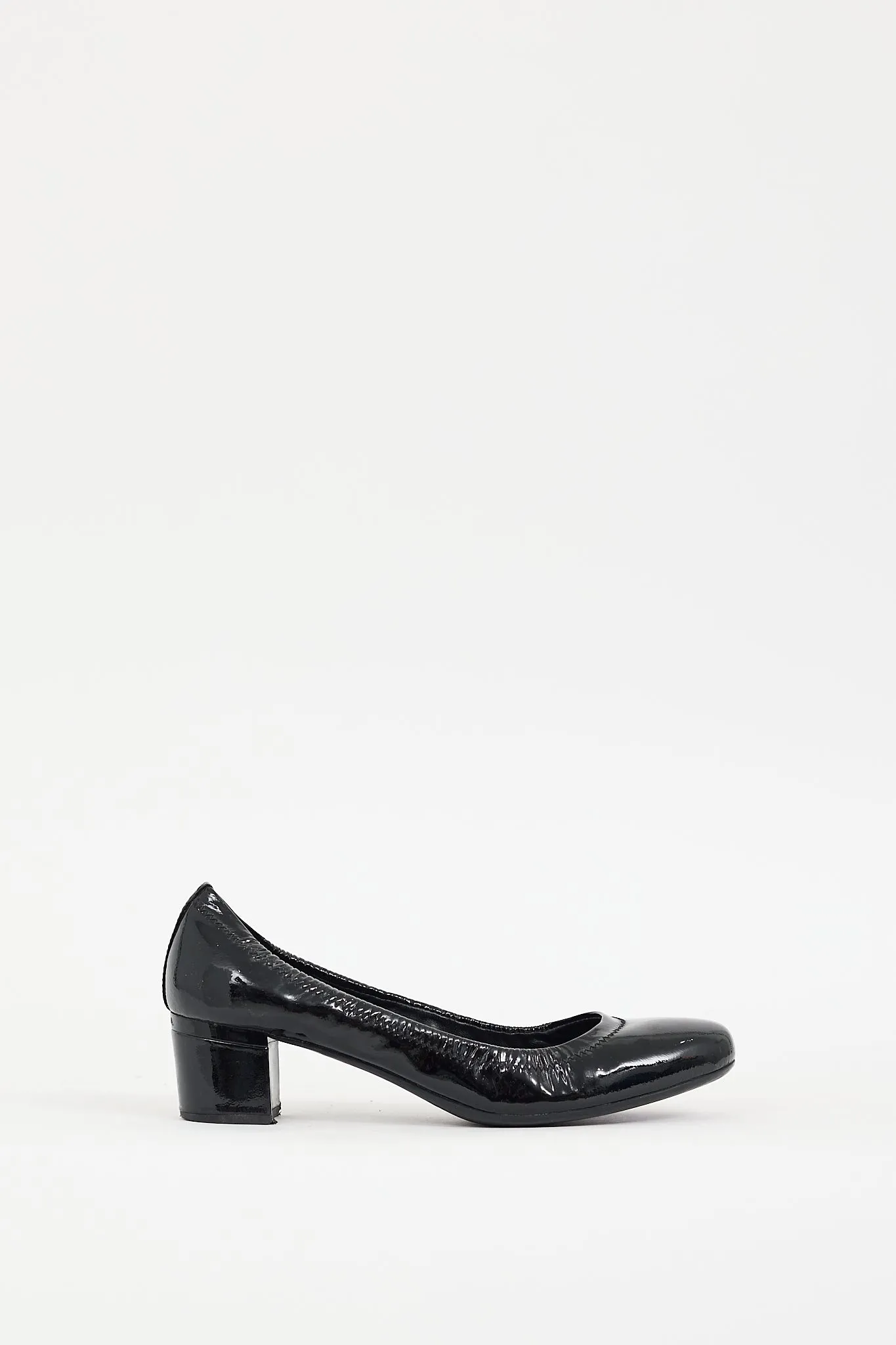 Black Patent Leather Elasticized Pump