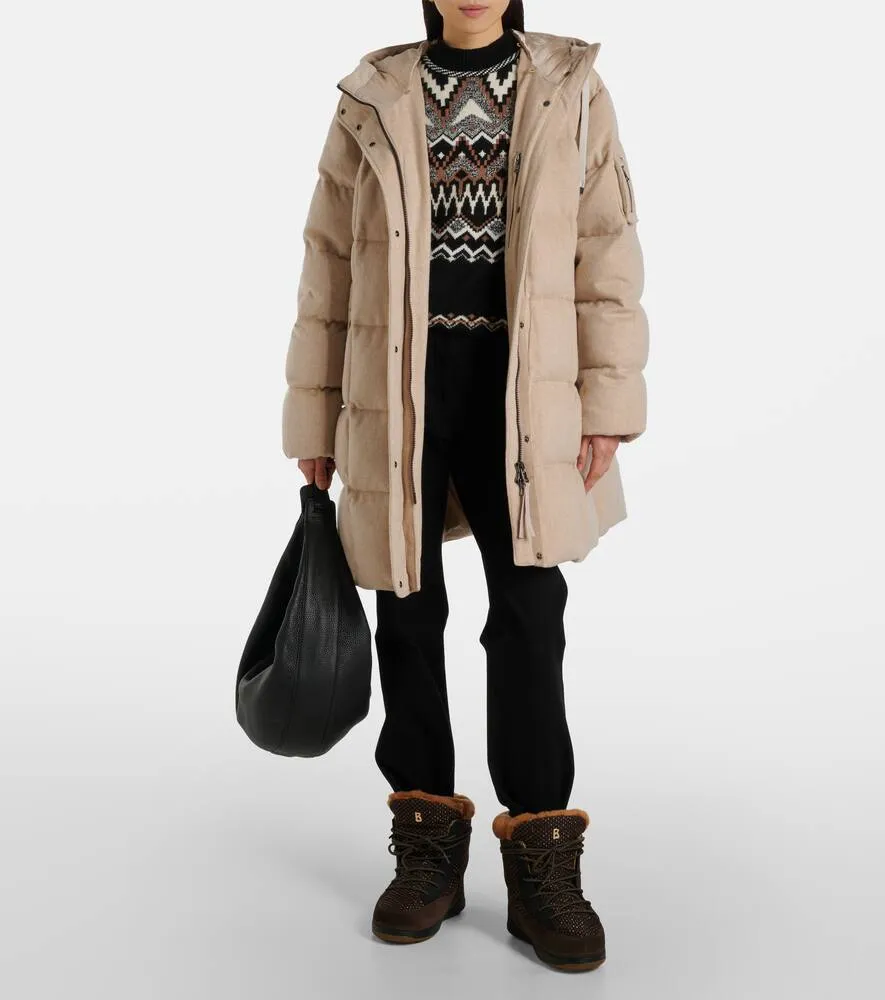 Bogner Verbier shearling-trimmed suede ankle boots