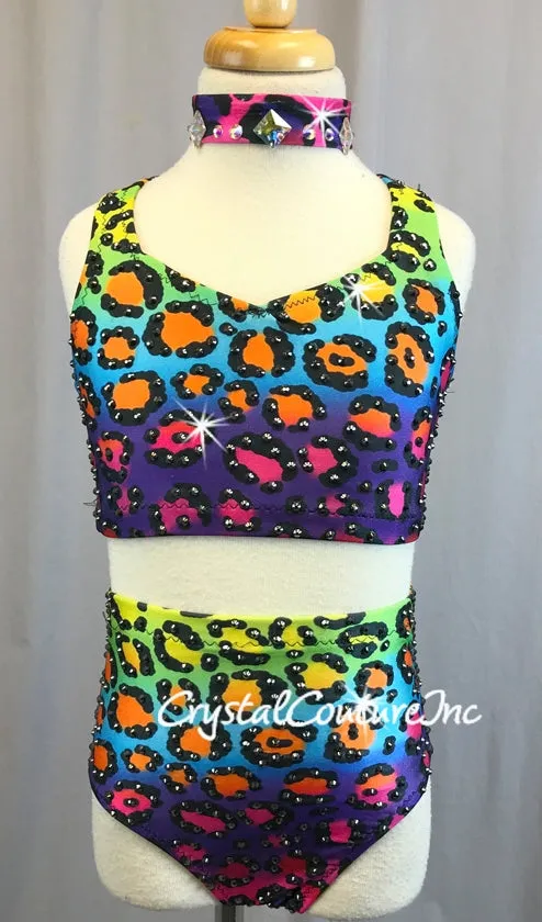 Bright Color Animal Print Top and Trunk - Swarovski Rhinestones
