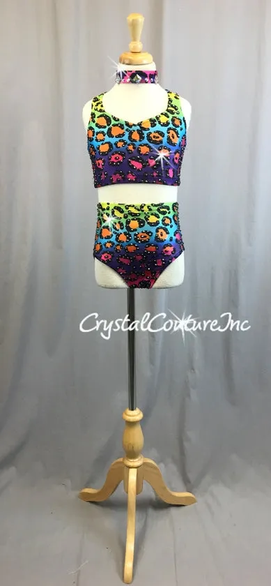 Bright Color Animal Print Top and Trunk - Swarovski Rhinestones