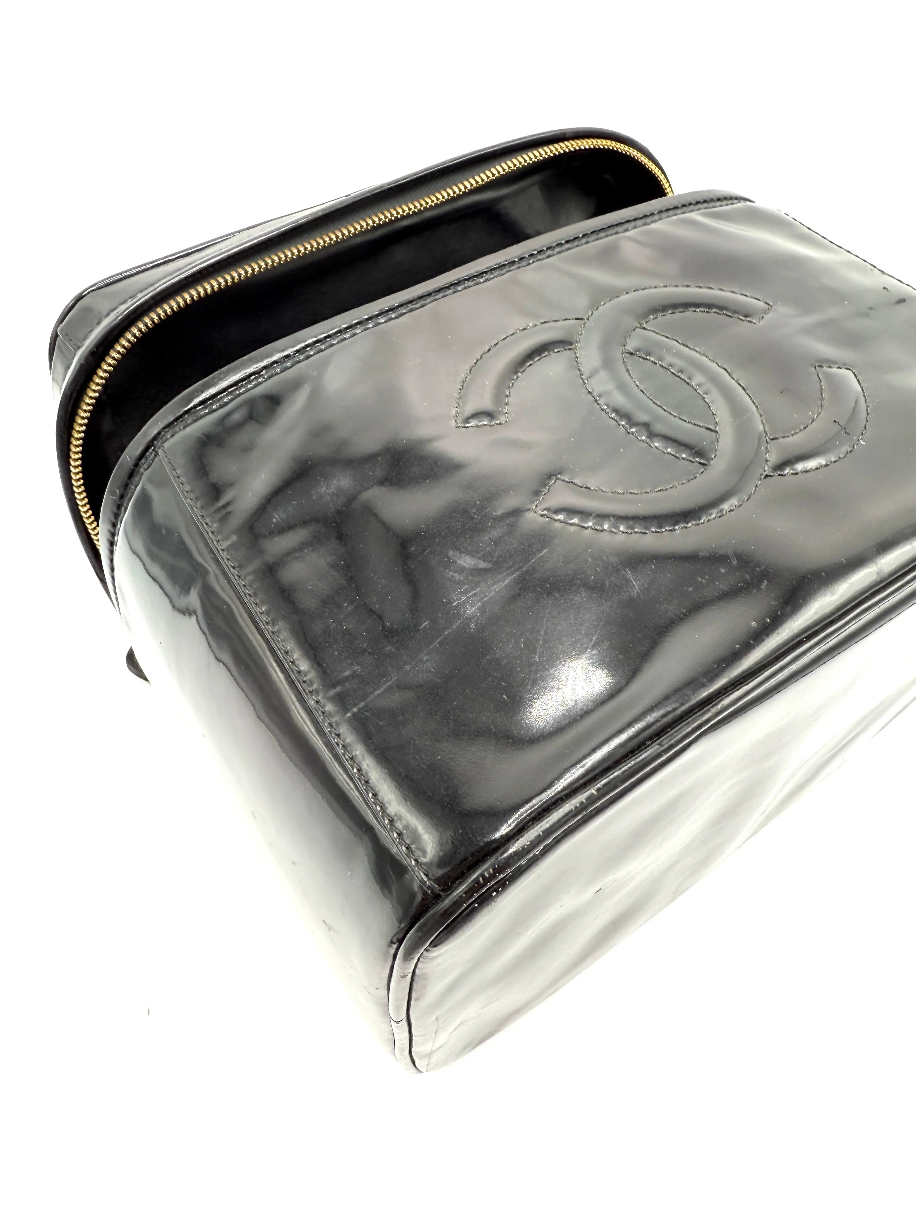 CC Black Patent Zip XL Vanity