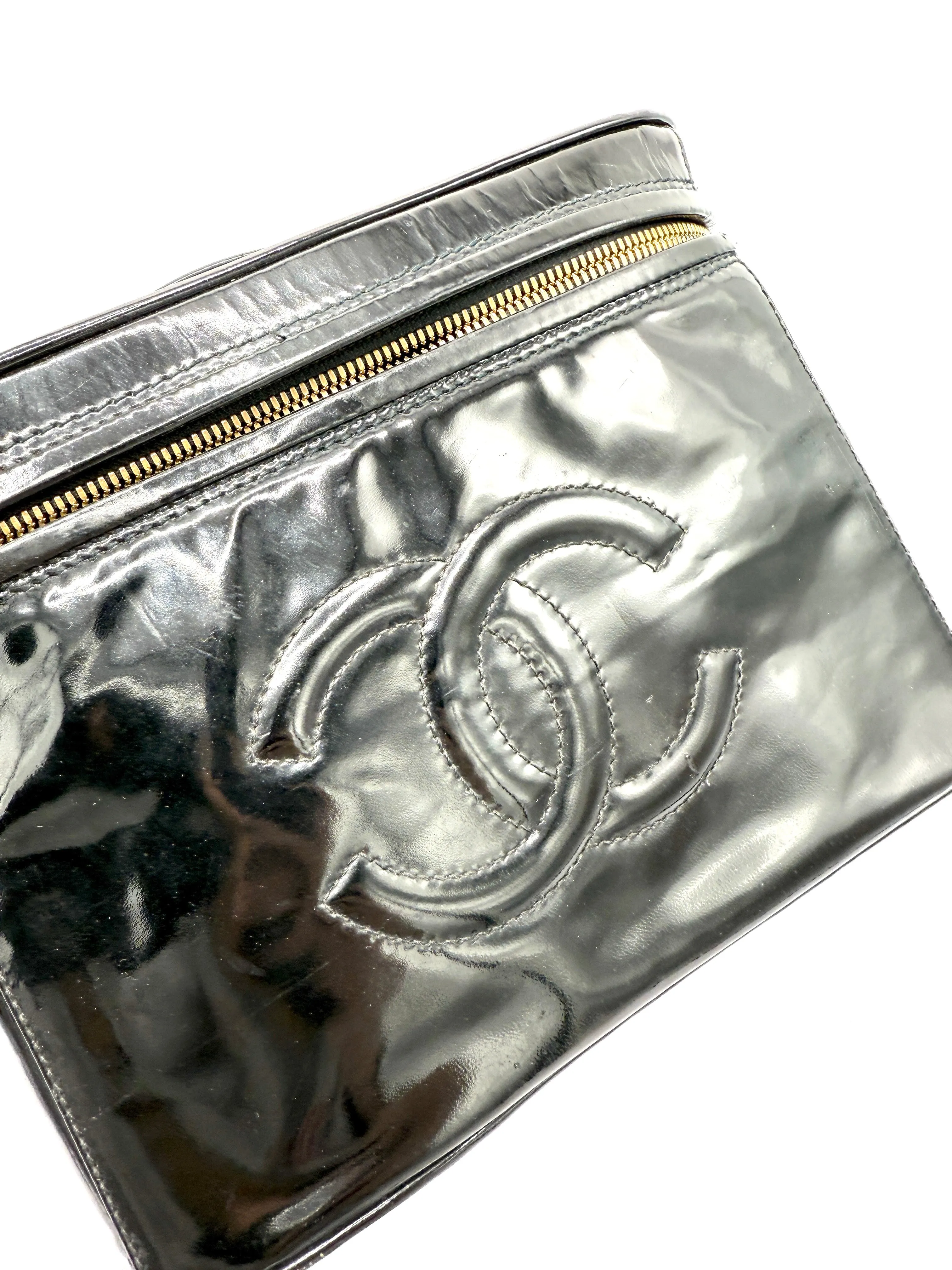 CC Black Patent Zip XL Vanity