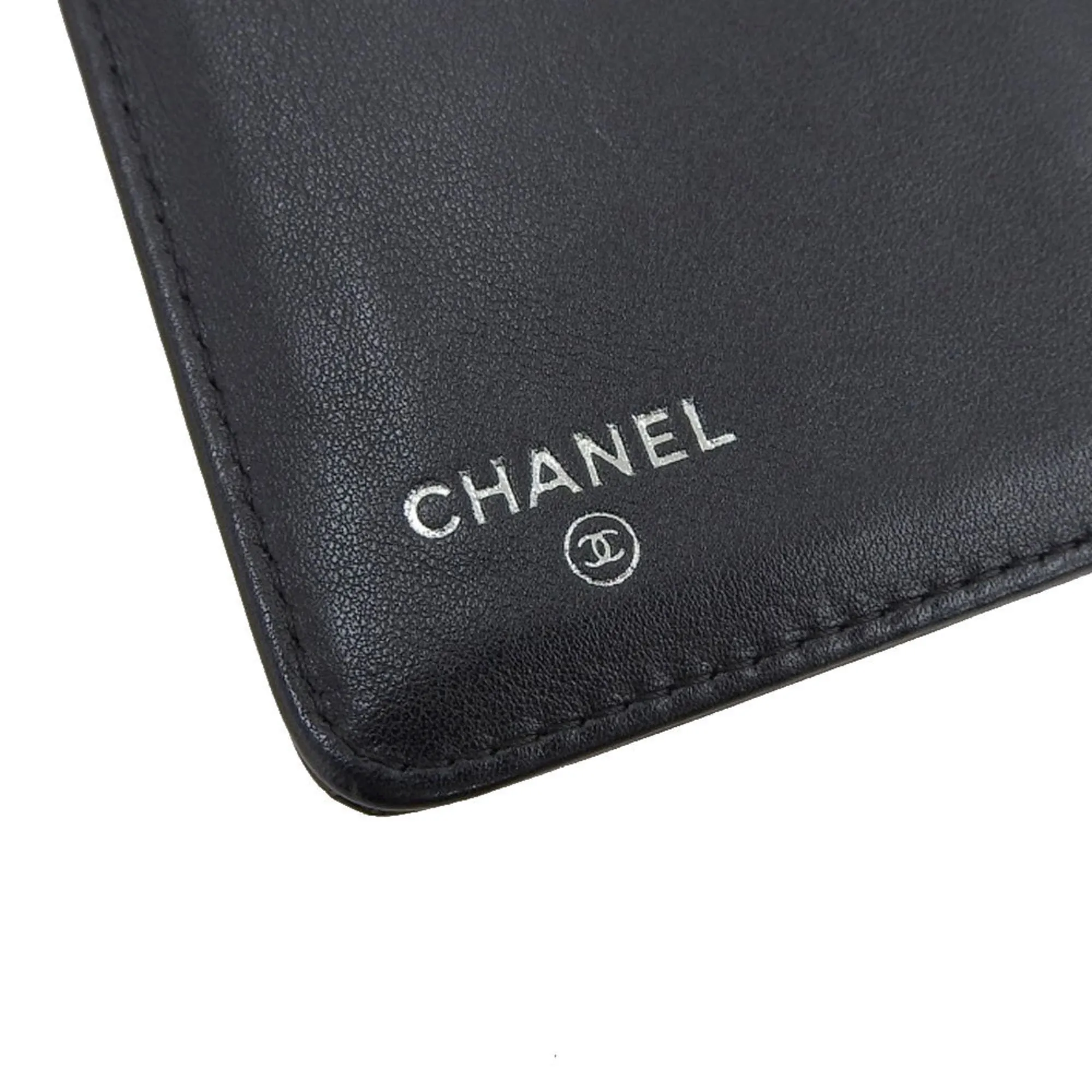 Chanel Black Patent leather Camellia wallet accessories