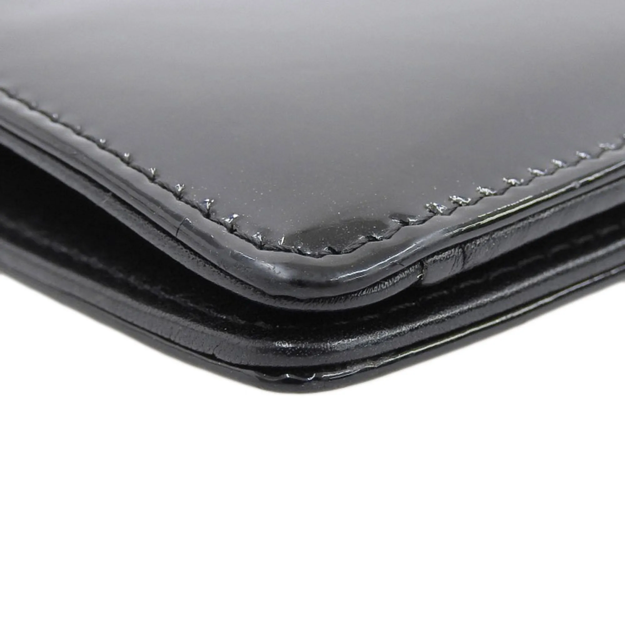 Chanel Black Patent leather Camellia wallet accessories