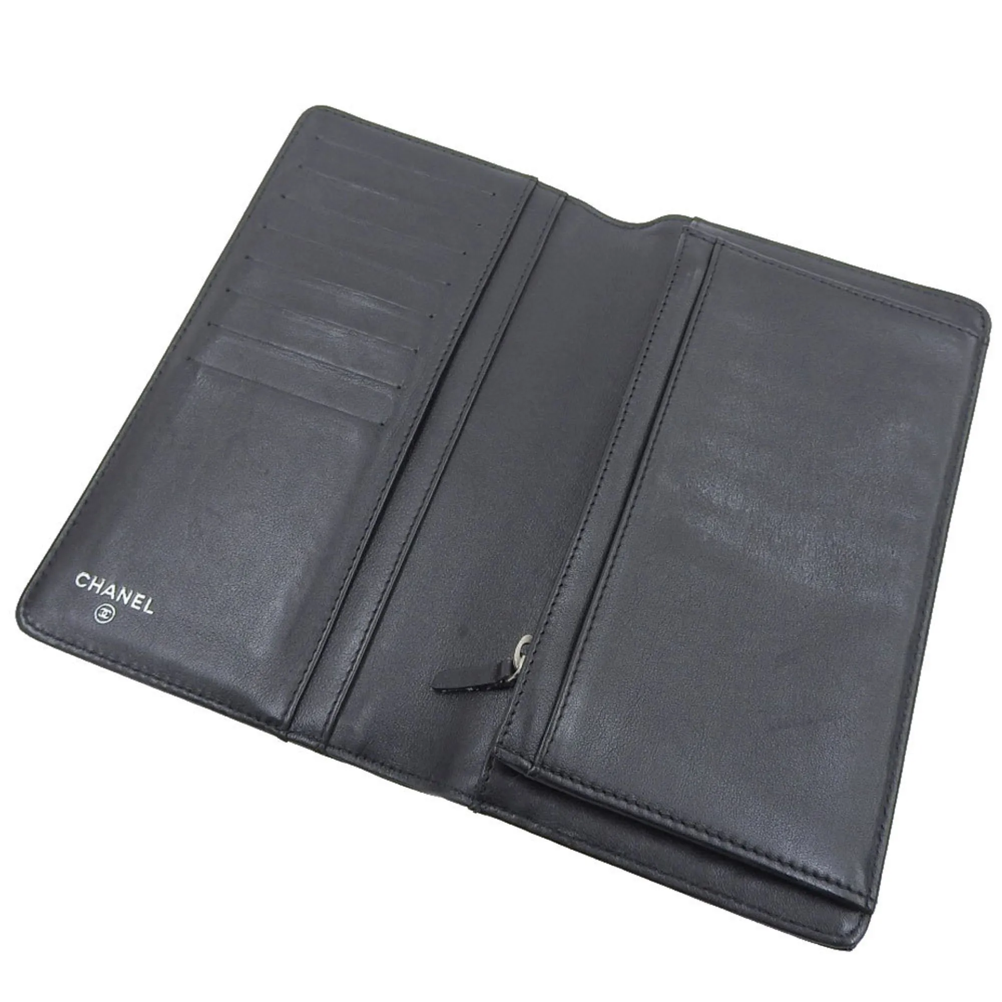 Chanel Black Patent leather Camellia wallet accessories