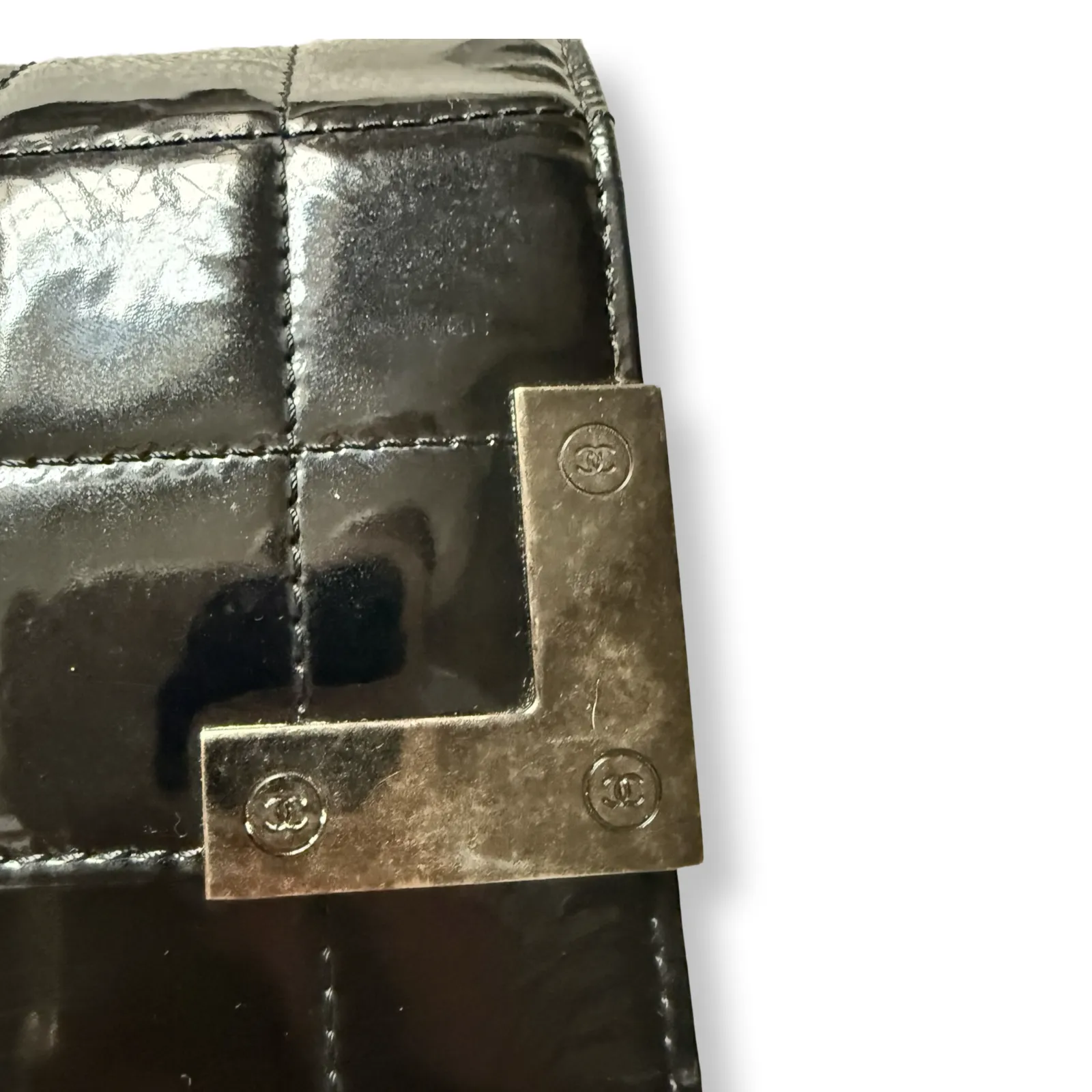 Chanel Chocolate Bar Patent Clutch