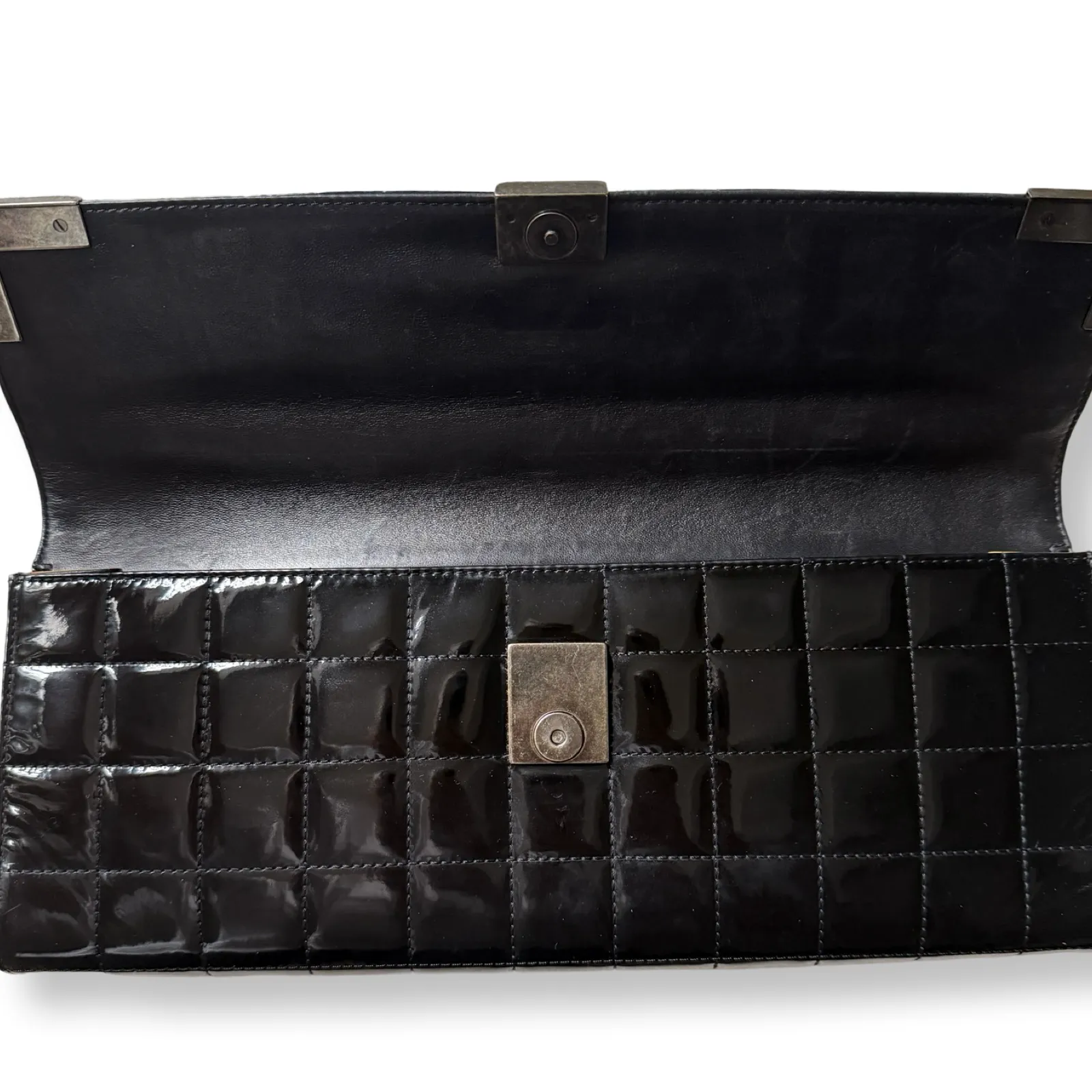 Chanel Chocolate Bar Patent Clutch