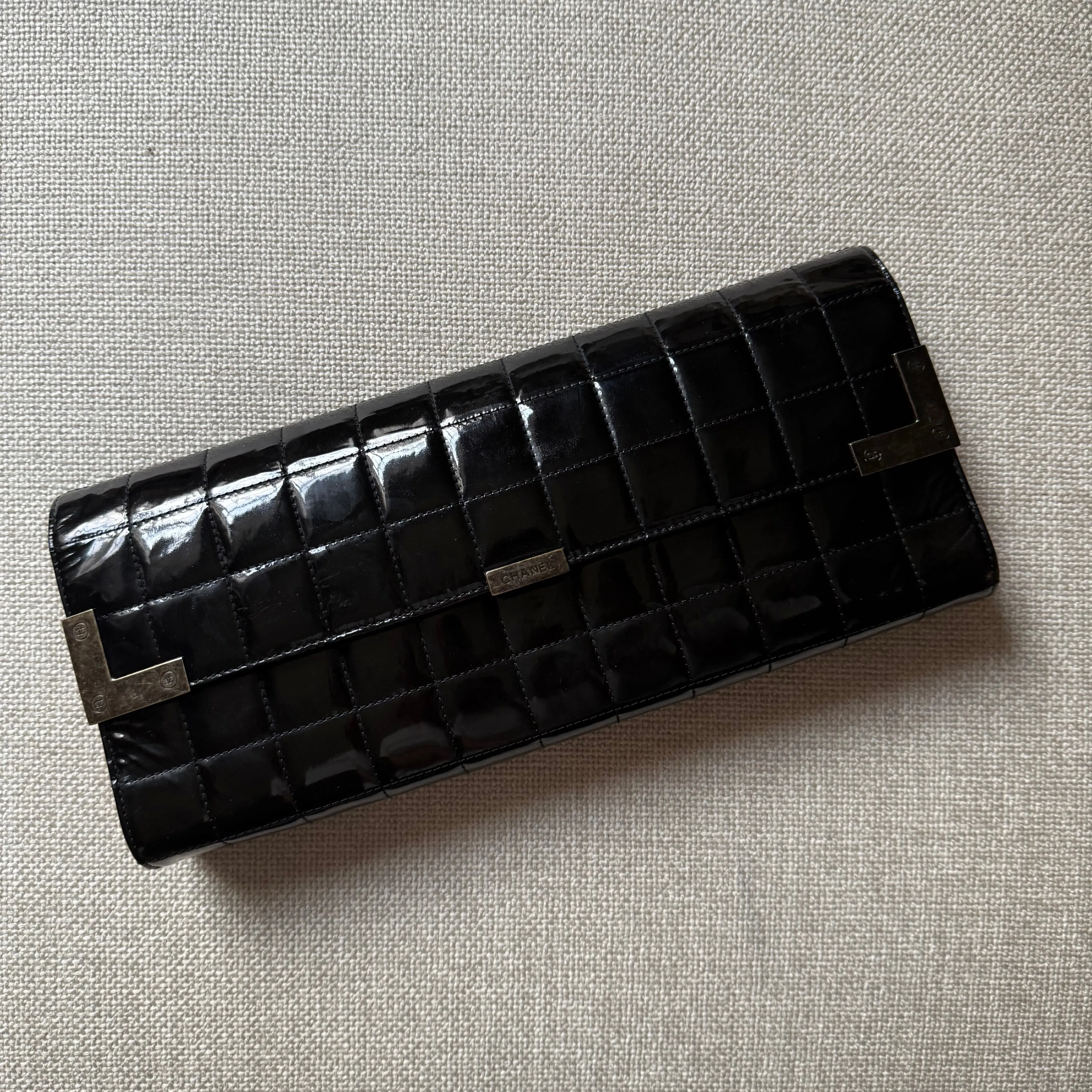 Chanel Chocolate Bar Patent Clutch