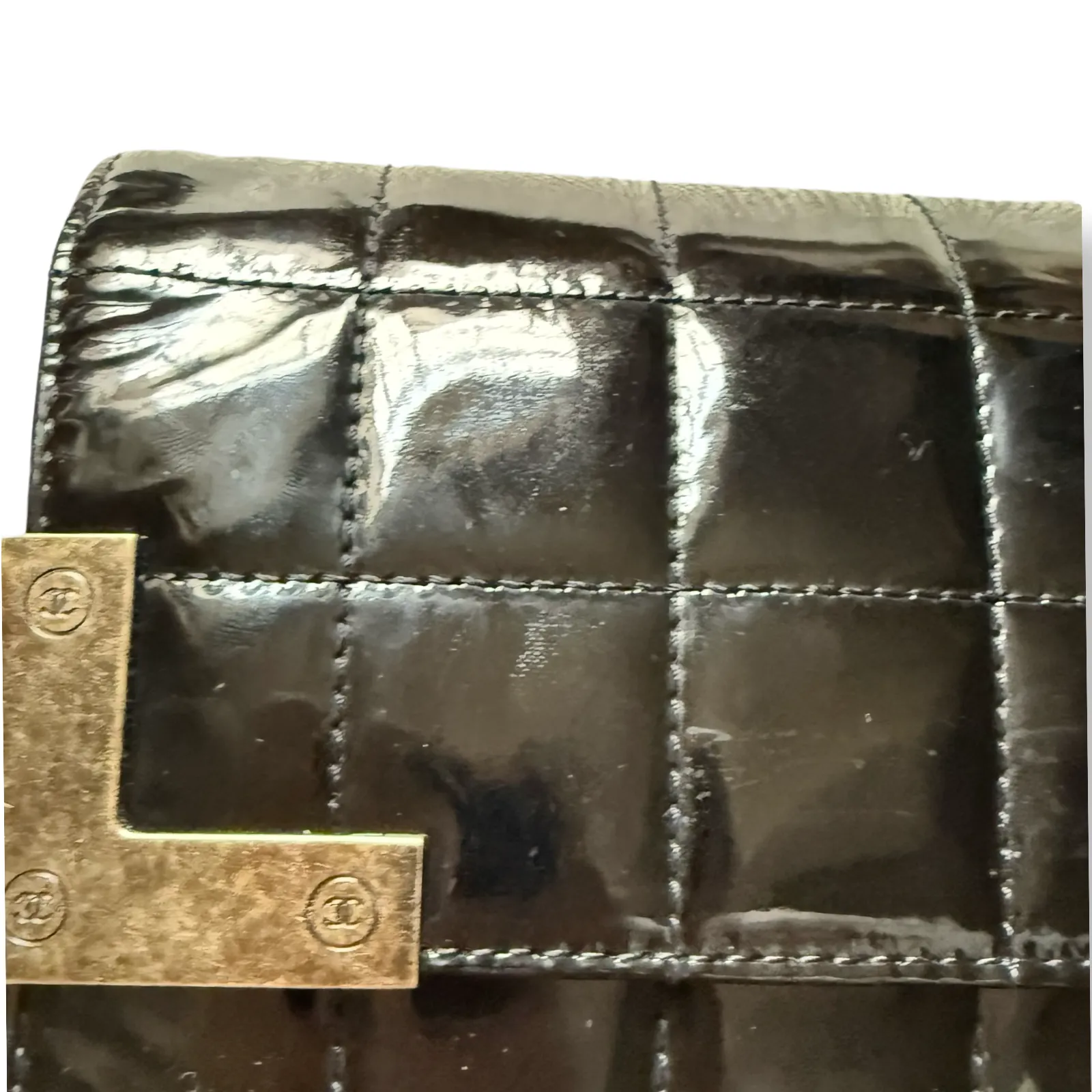 Chanel Chocolate Bar Patent Clutch