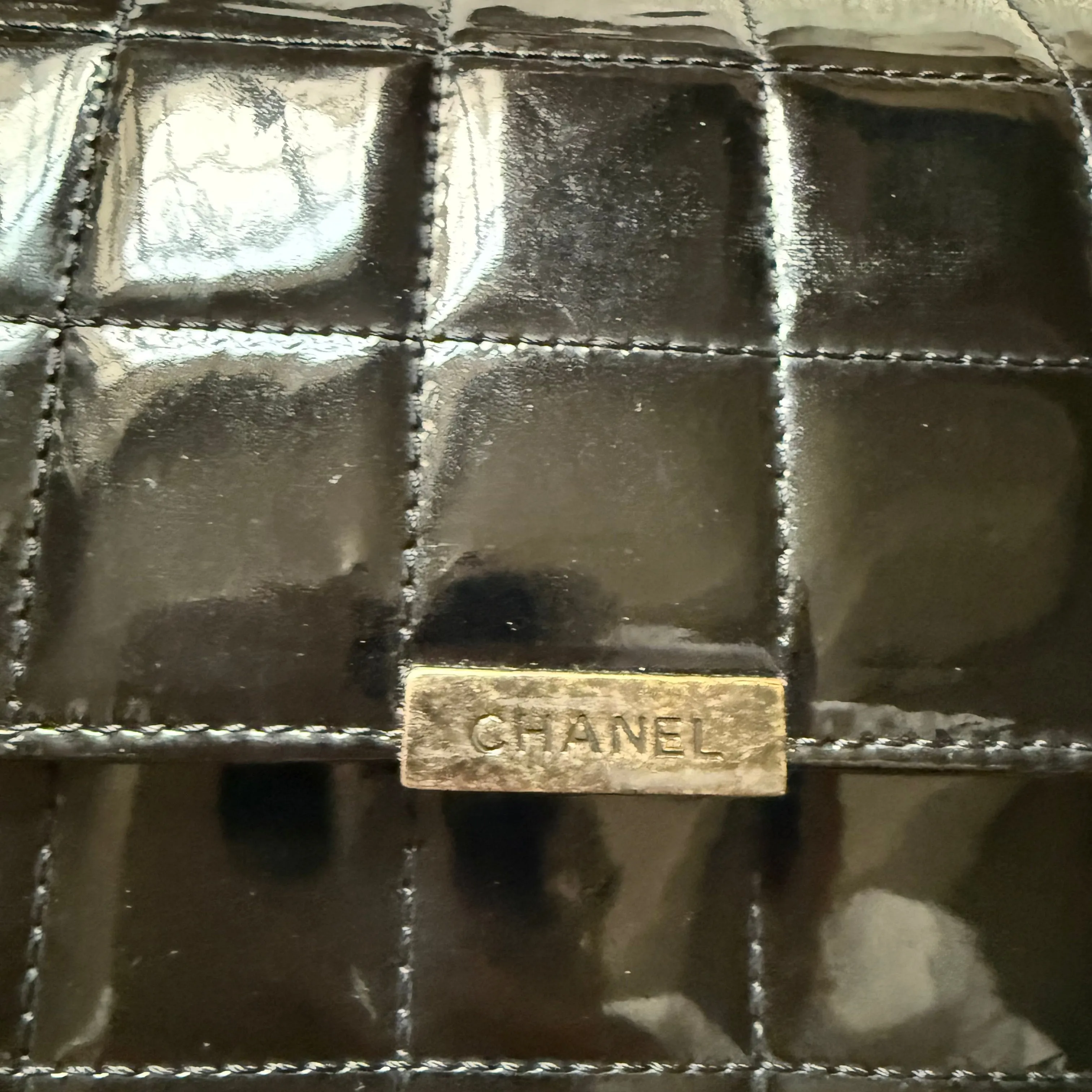 Chanel Chocolate Bar Patent Clutch