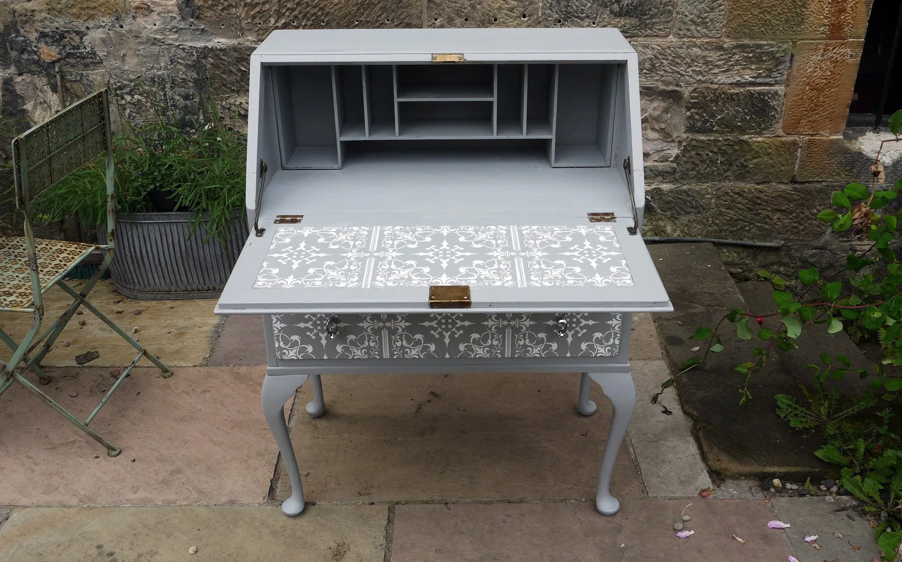 Custom listing for Sharon. Hand painted writing bureau