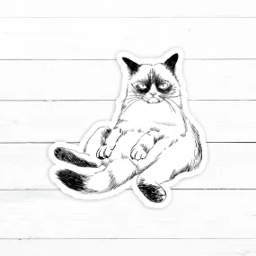 Grumpy Cat Sticker | Waterproof Vinyl Decal | 3in