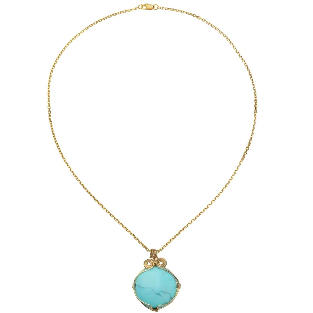 Howlite Caged Cabochon Necklace (Reboot)