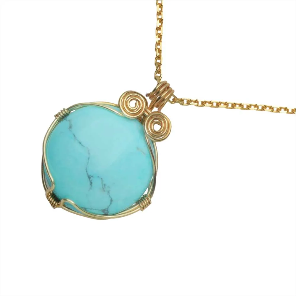 Howlite Caged Cabochon Necklace (Reboot)