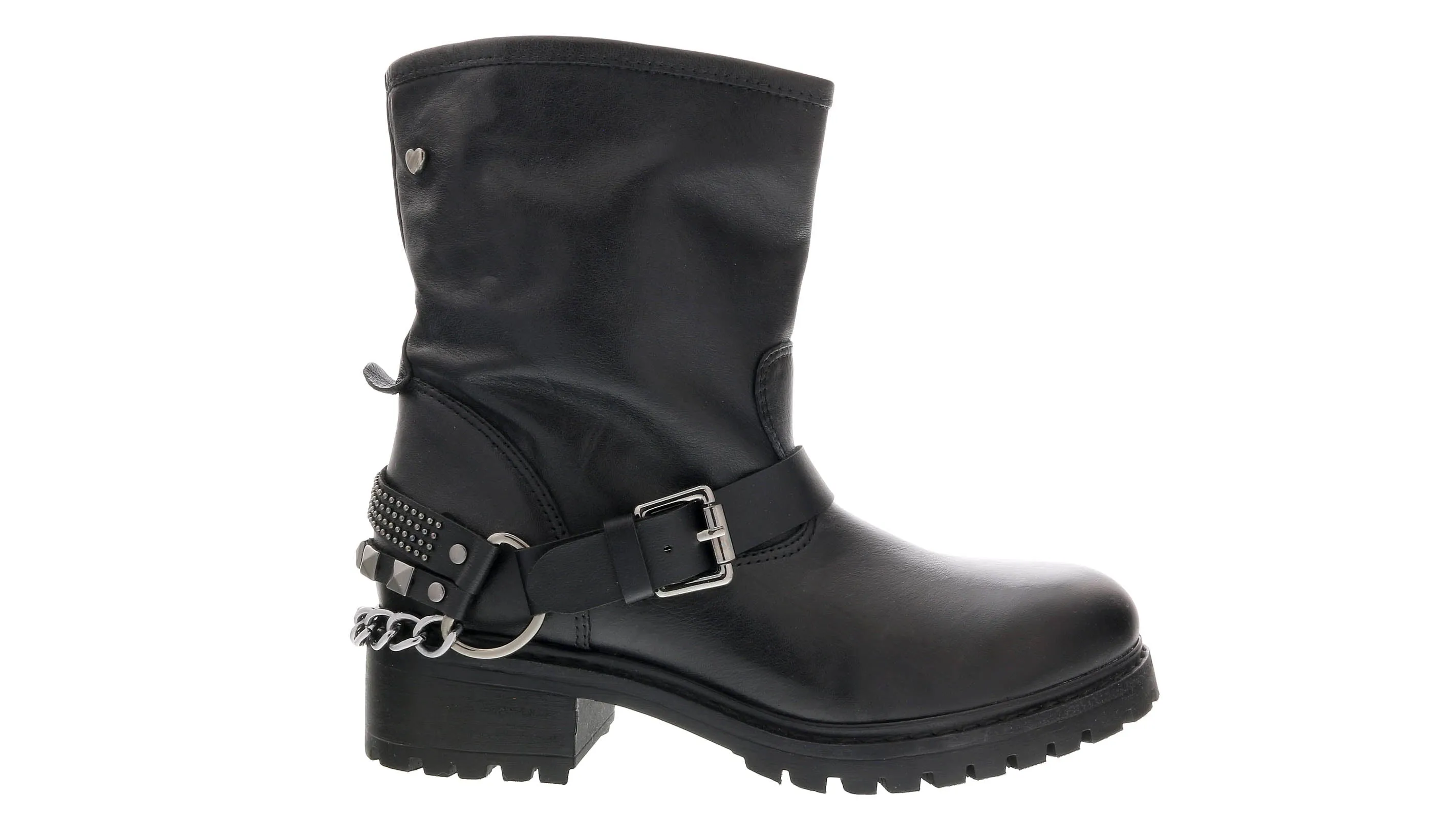 Love Moschino  Gold Tone Embellished Biker Boots-