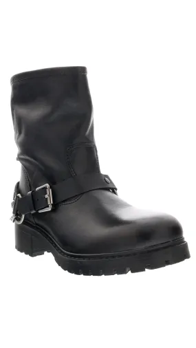 Love Moschino  Gold Tone Embellished Biker Boots-