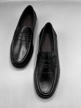 MD Penny Napa Leather Black Loafers