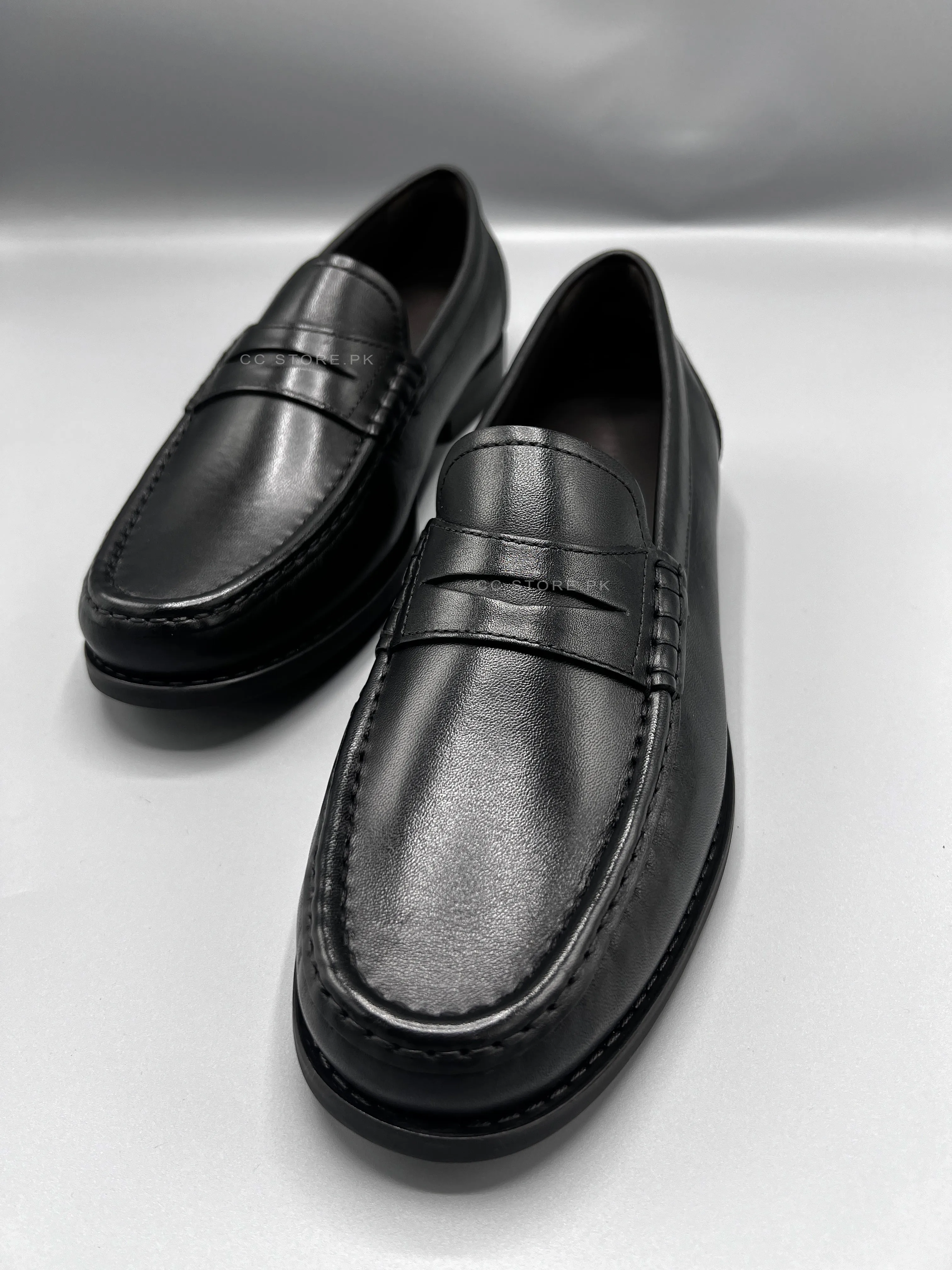 MD Penny Napa Leather Black Loafers