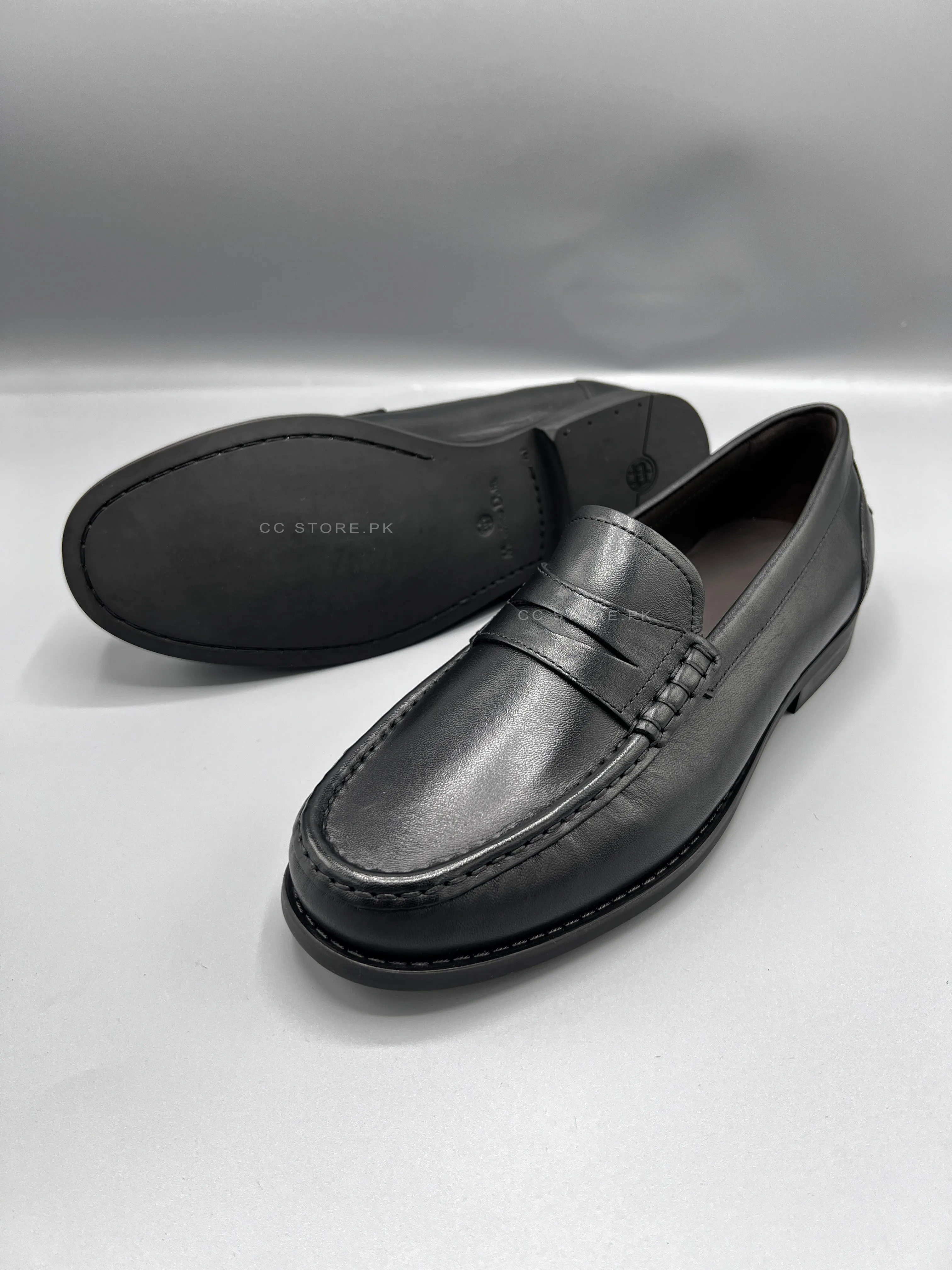 MD Penny Napa Leather Black Loafers
