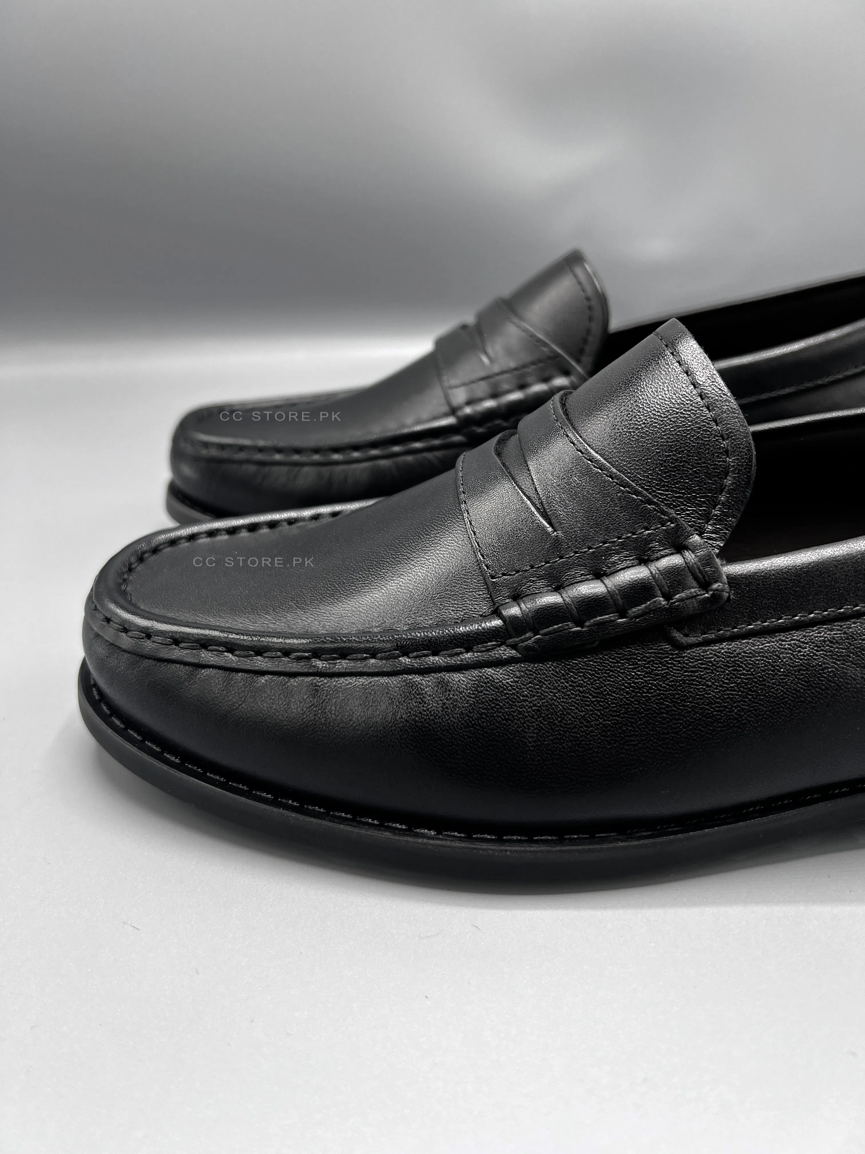 MD Penny Napa Leather Black Loafers