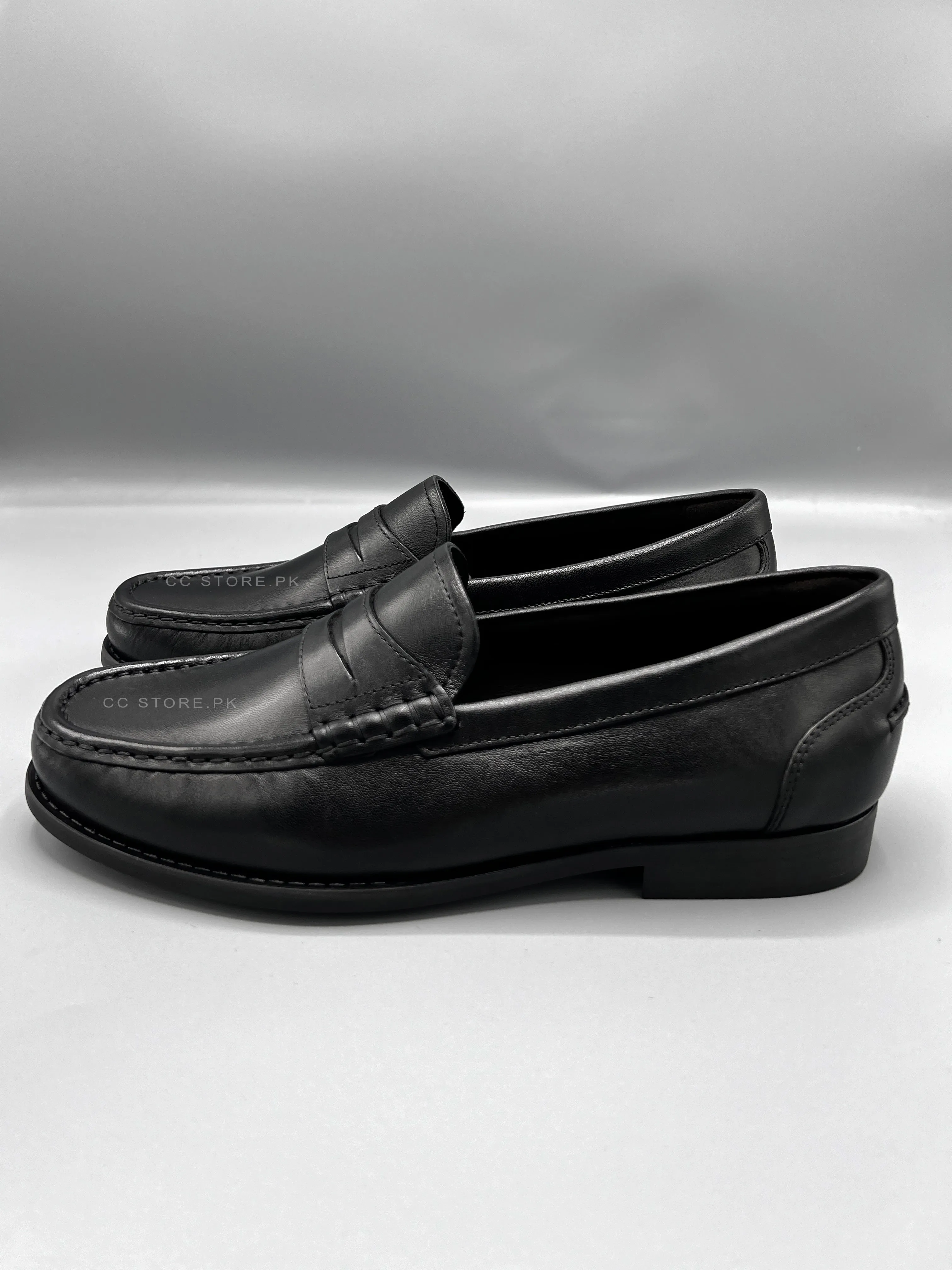 MD Penny Napa Leather Black Loafers