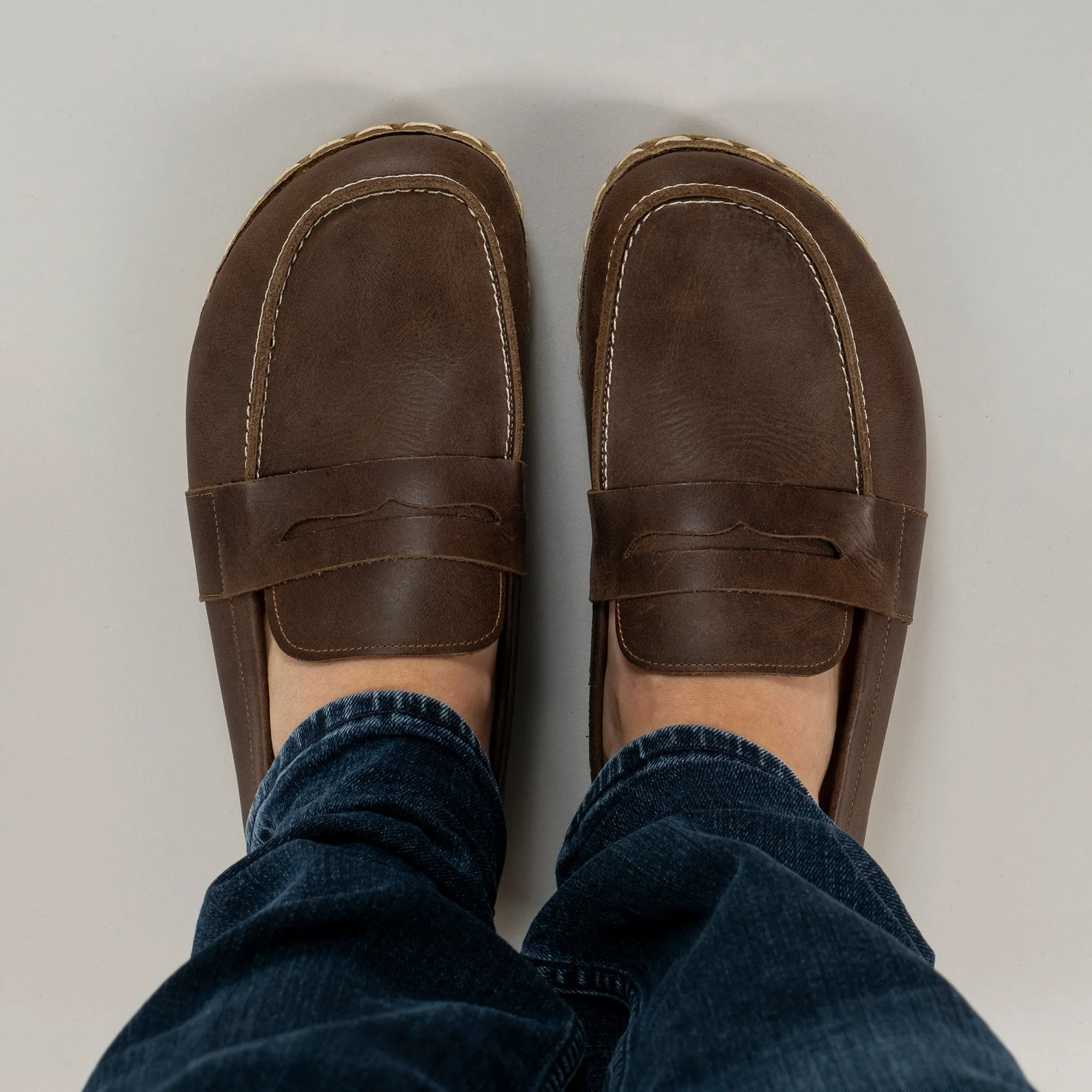 Men's Coffee Penny Loafers