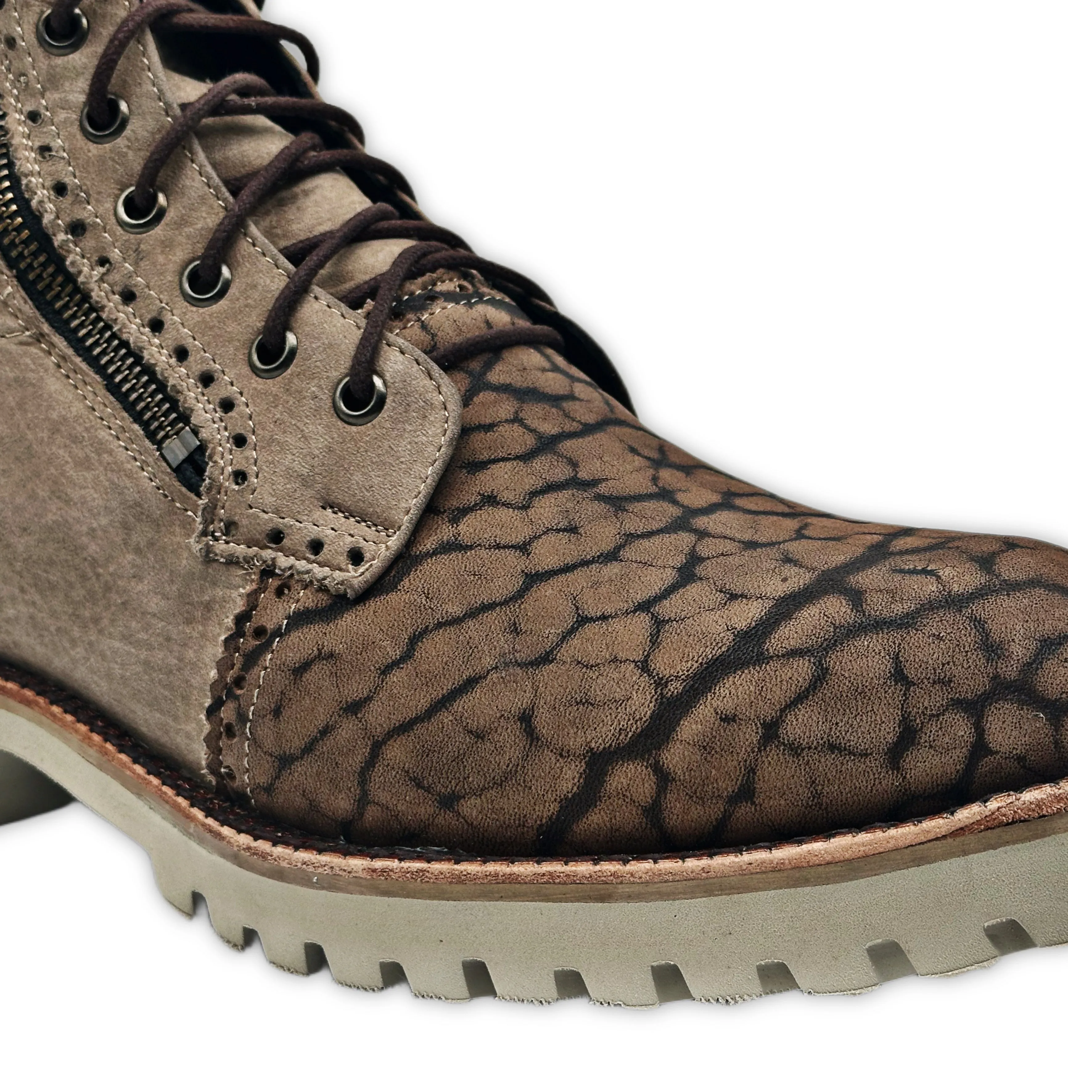 Men's Suede Bullhide Leather Goodyear Welt Dual Zipper Ankle Boots