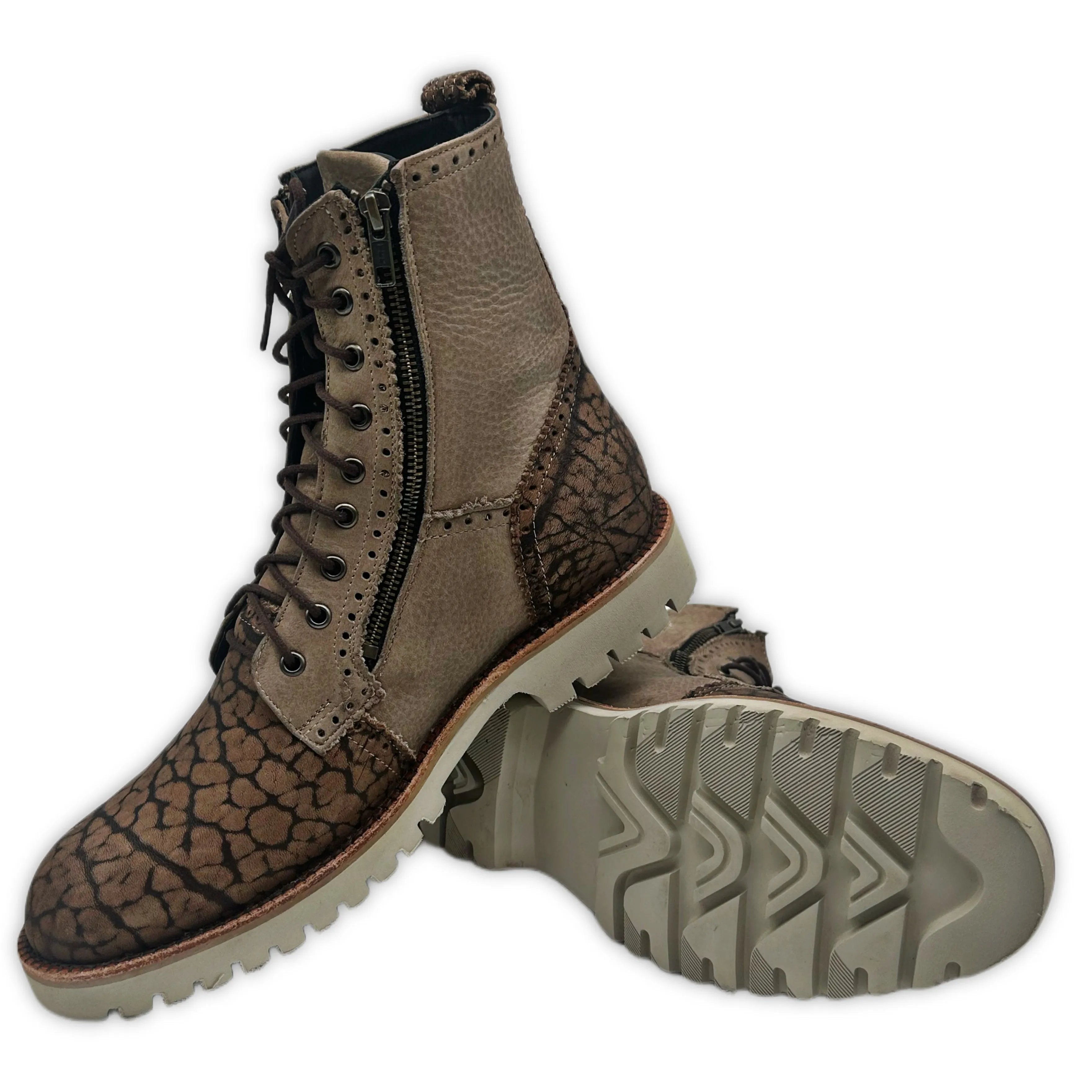 Men's Suede Bullhide Leather Goodyear Welt Dual Zipper Ankle Boots