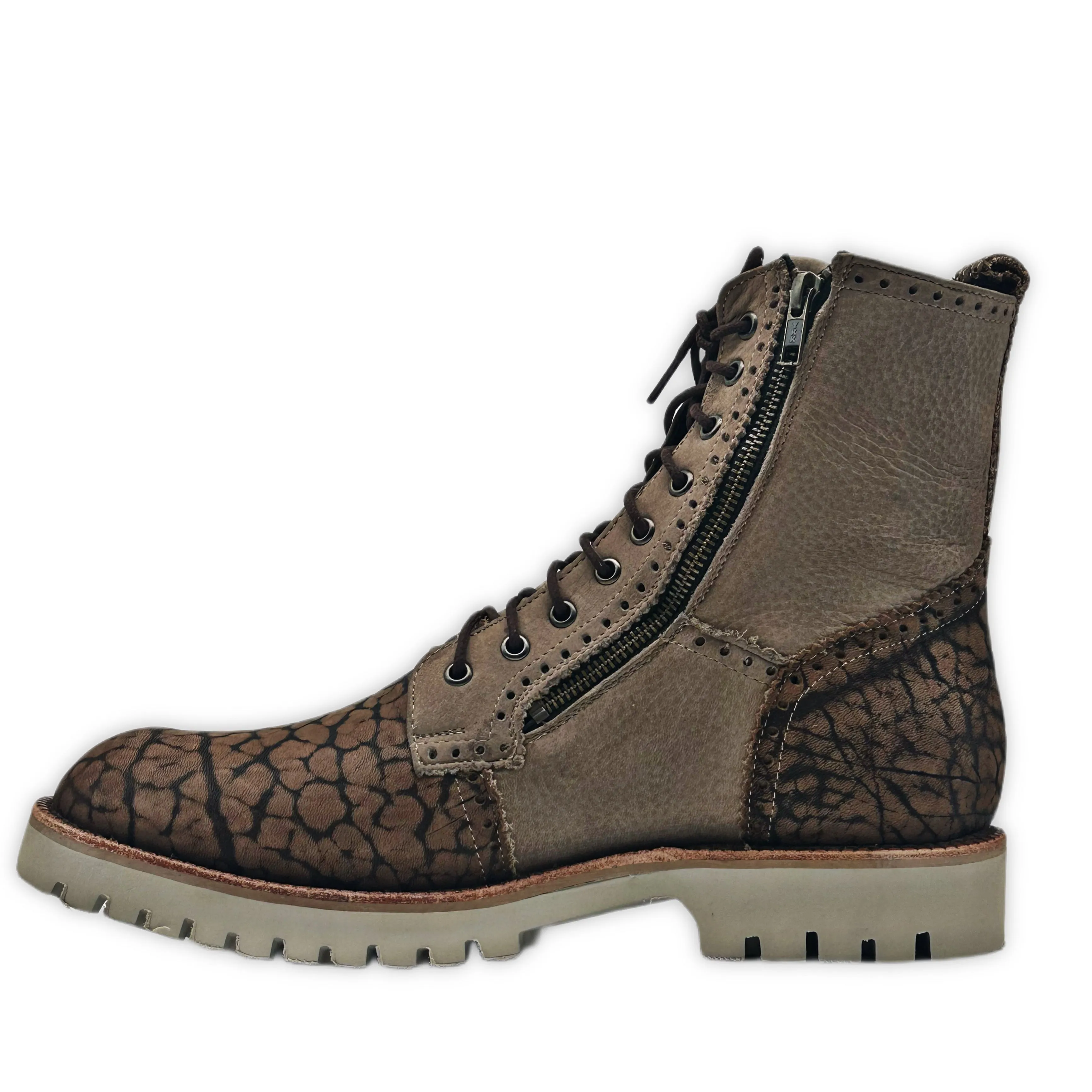 Men's Suede Bullhide Leather Goodyear Welt Dual Zipper Ankle Boots