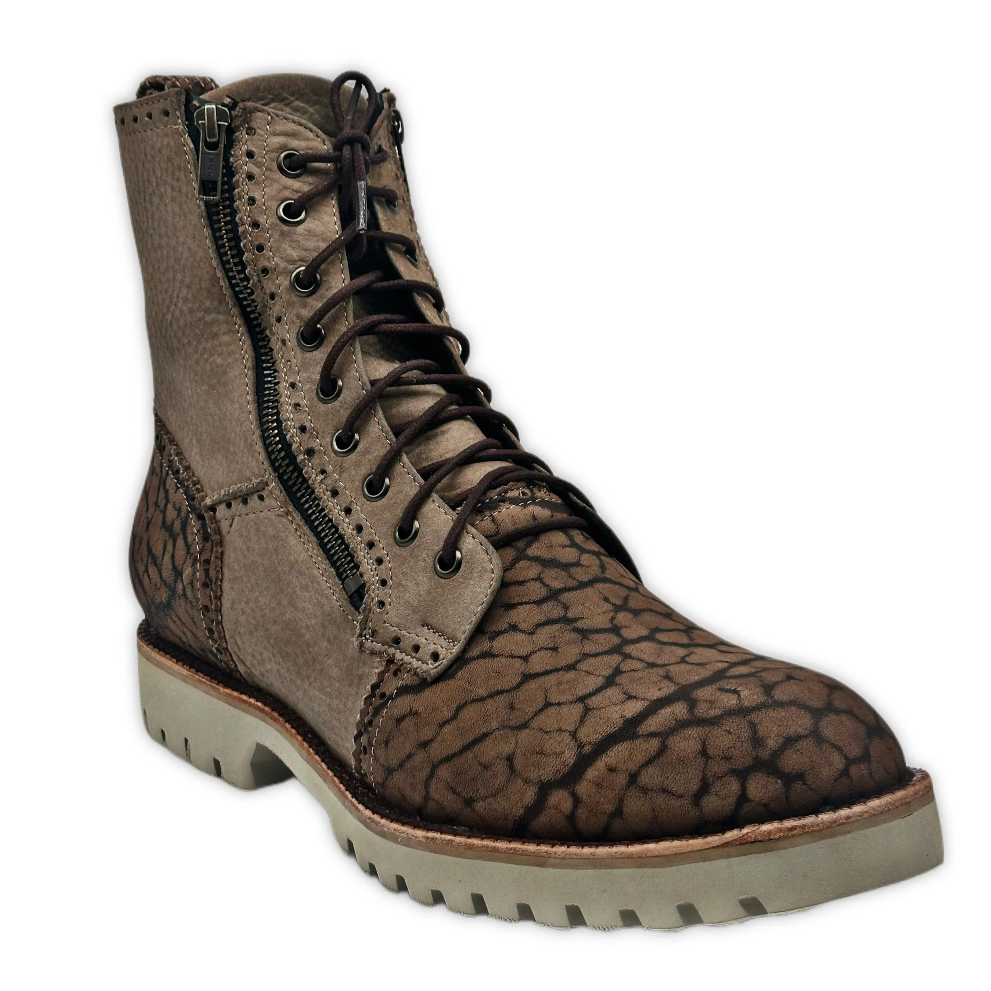 Men's Suede Bullhide Leather Goodyear Welt Dual Zipper Ankle Boots