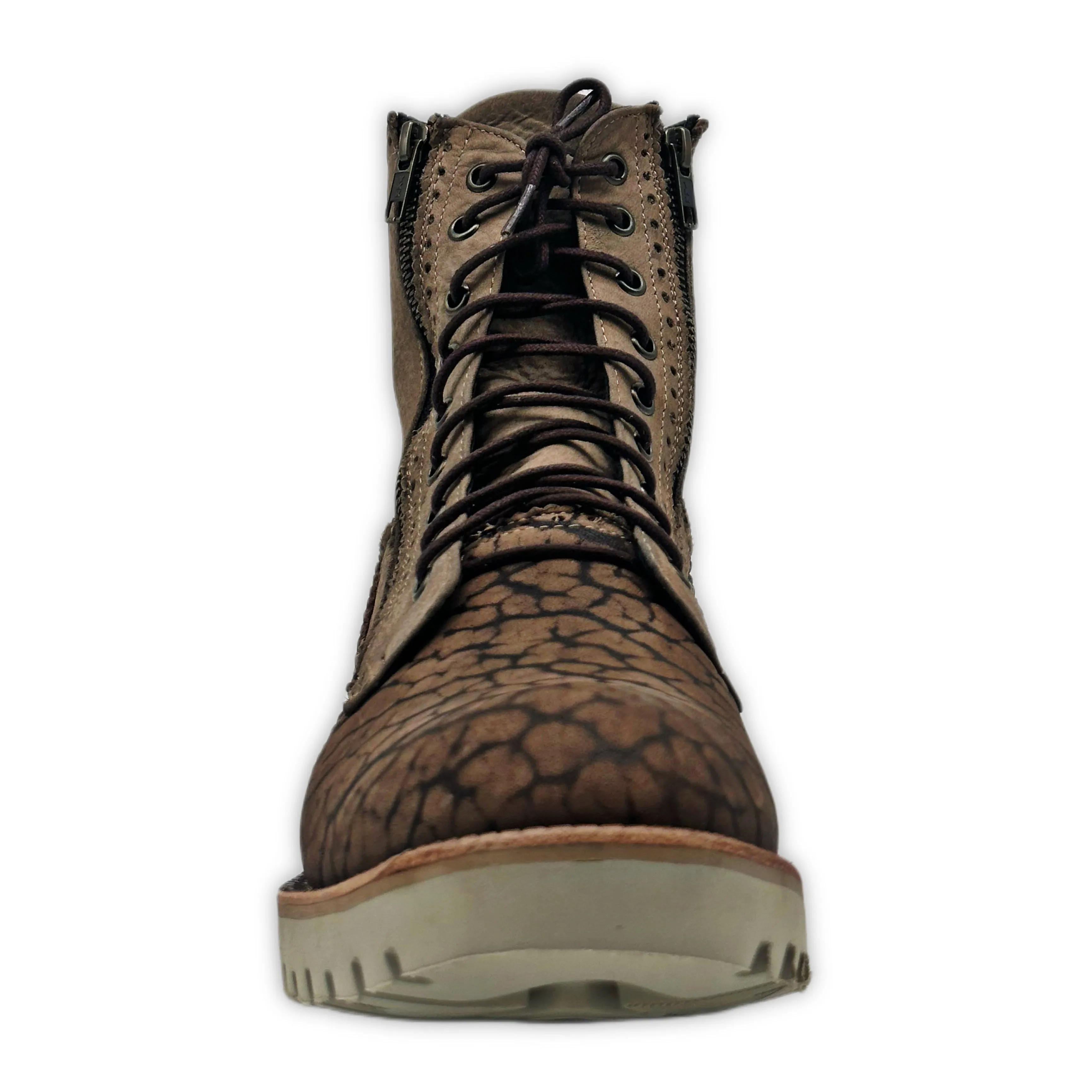 Men's Suede Bullhide Leather Goodyear Welt Dual Zipper Ankle Boots