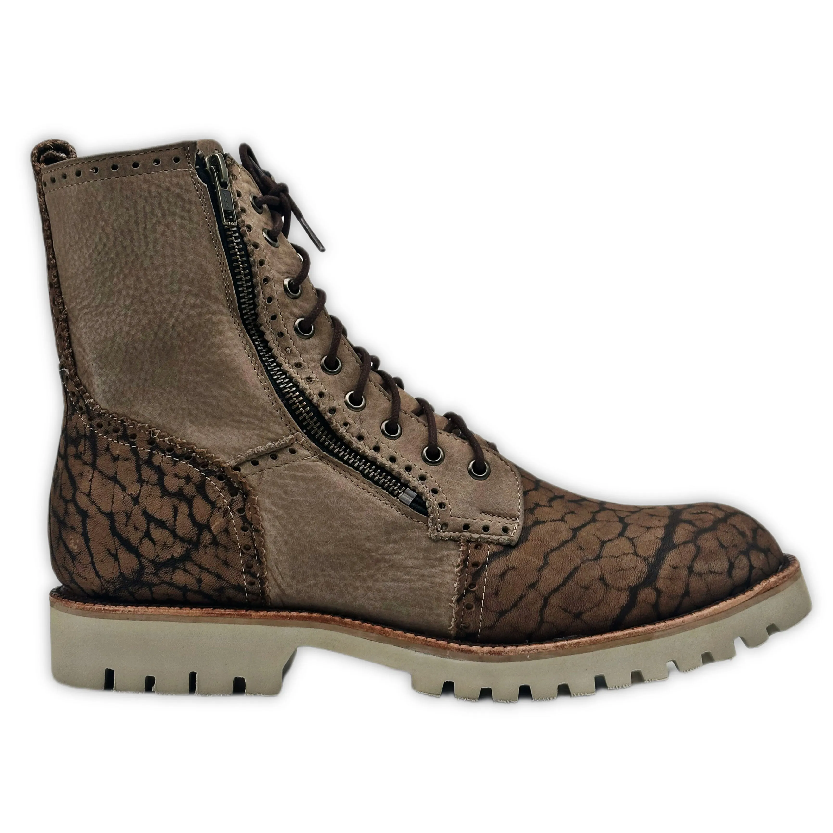 Men's Suede Bullhide Leather Goodyear Welt Dual Zipper Ankle Boots