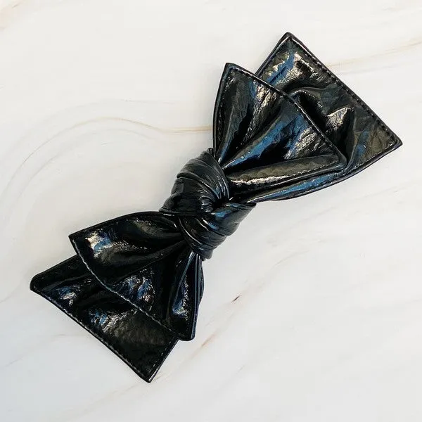 Patent Double Bow Hair Clip