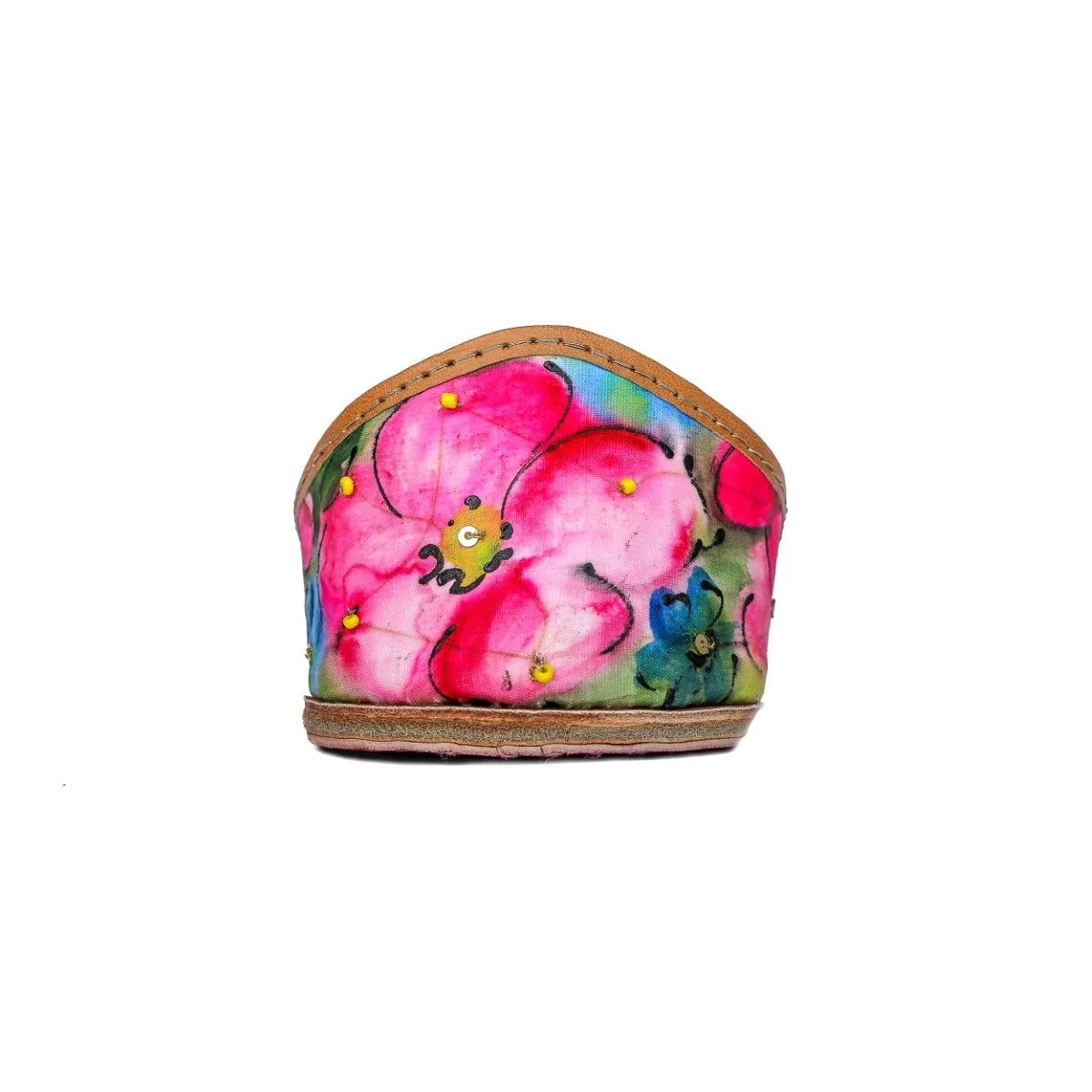Periwinkle Women Jutti | Hand Painted & Hand Embellished | Fuchsia Pink