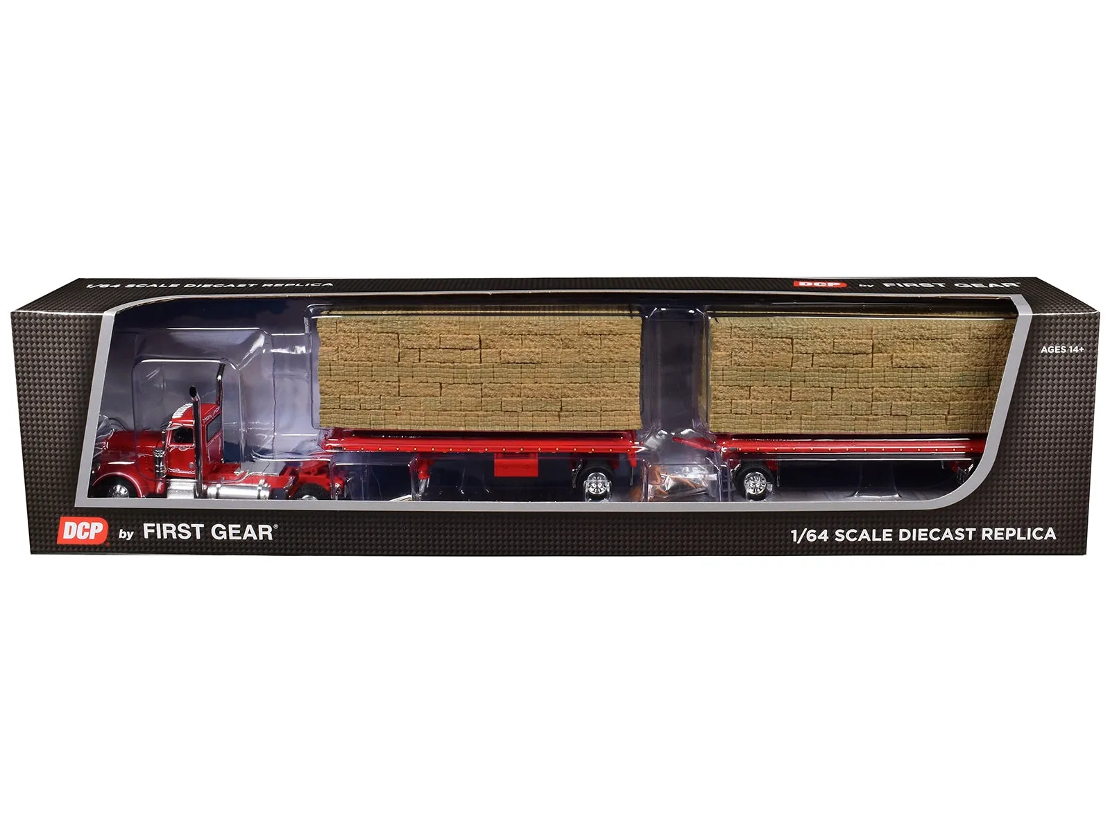 Peterbilt 389 Day Cab with Utility Dual 28.5' Flatbed Trailers