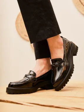 Spell Recycled Grain Patent Leather Vegan Loafers | Ink Black