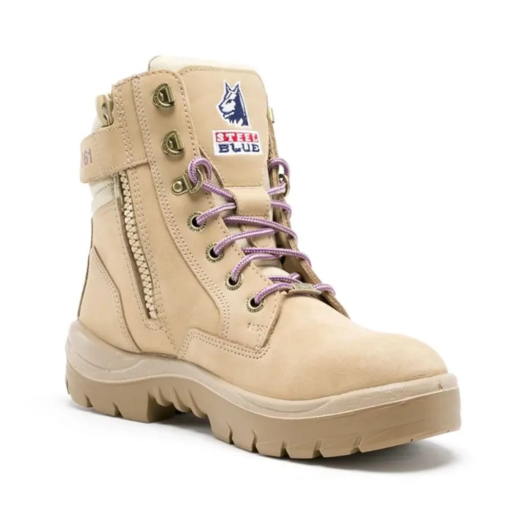 STEEL BLUE SOUTHERN CROSS ZIP LADIES BOOT - SAND