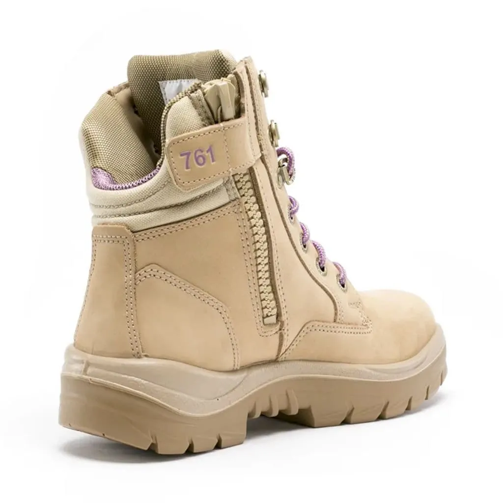 STEEL BLUE SOUTHERN CROSS ZIP LADIES BOOT - SAND