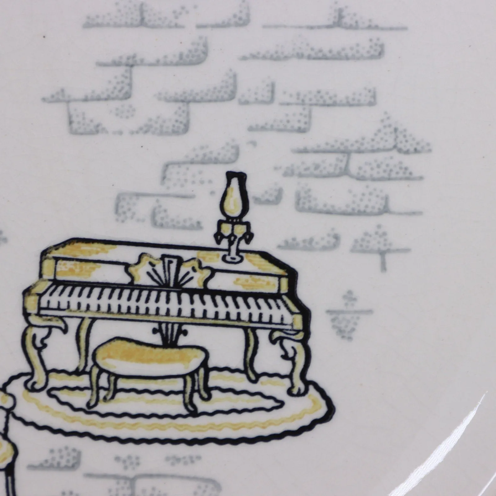 Stetson Mar-crest 3pc Gay 90's Nineties Dinner Plate MCM Vintage 1950's