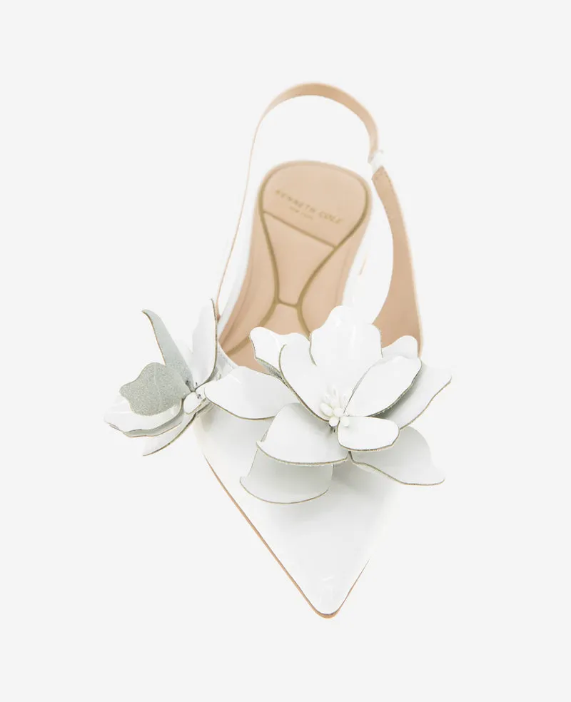 Tayla Patent Floral Appliqué Slingback